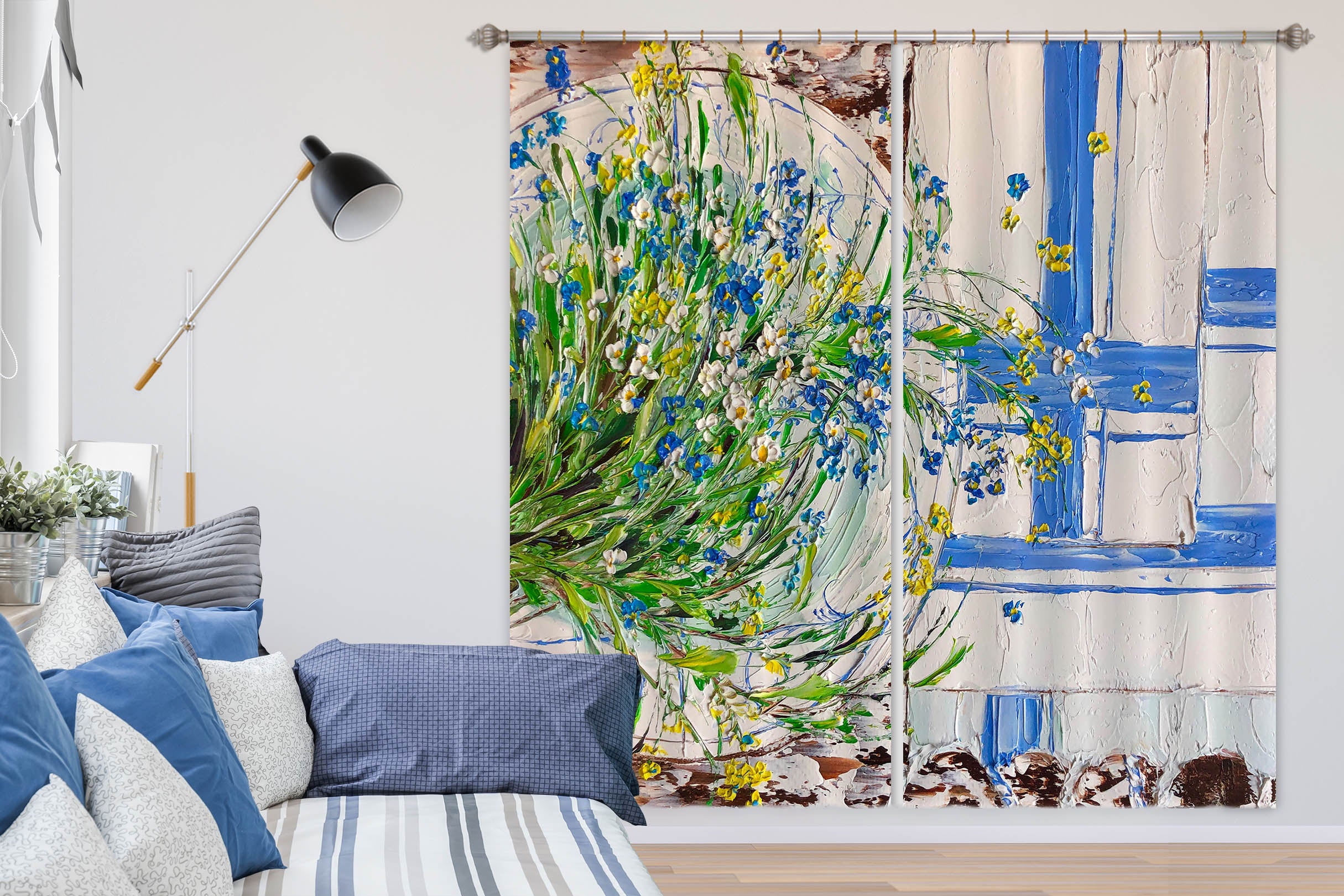 3D Flower Painting 2430 Skromova Marina Curtain Curtains Drapes