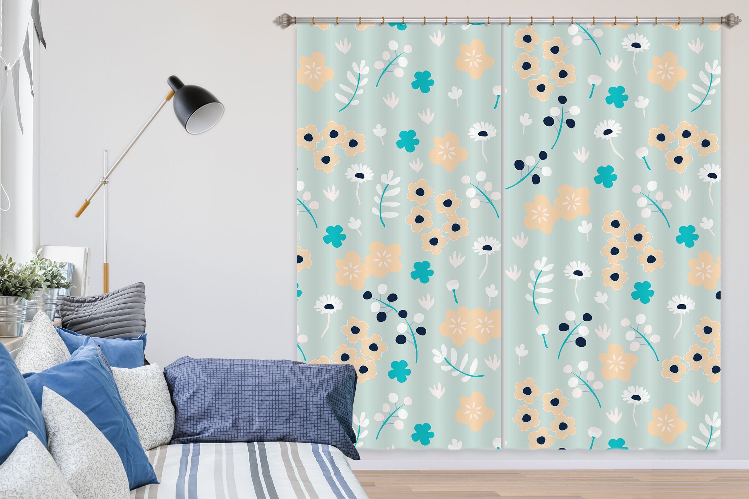 3D Cute Flowers 048 Jillian Helvey Curtain Curtains Drapes Curtains AJ Creativity Home