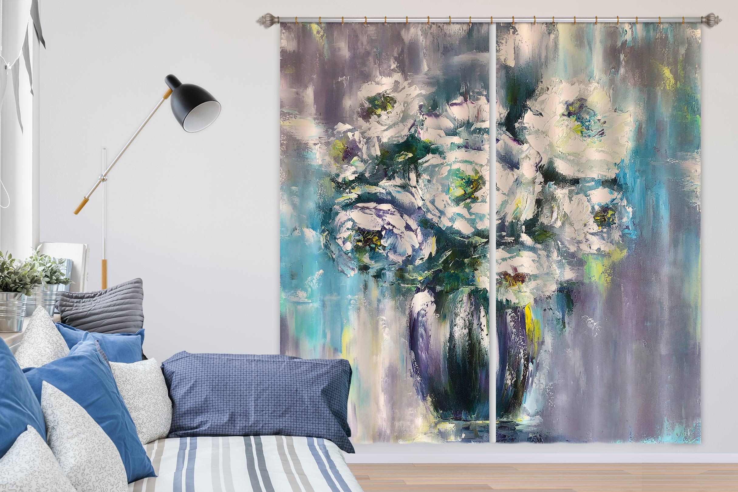 3D Vase Oil Painting 393 Skromova Marina Curtain Curtains Drapes