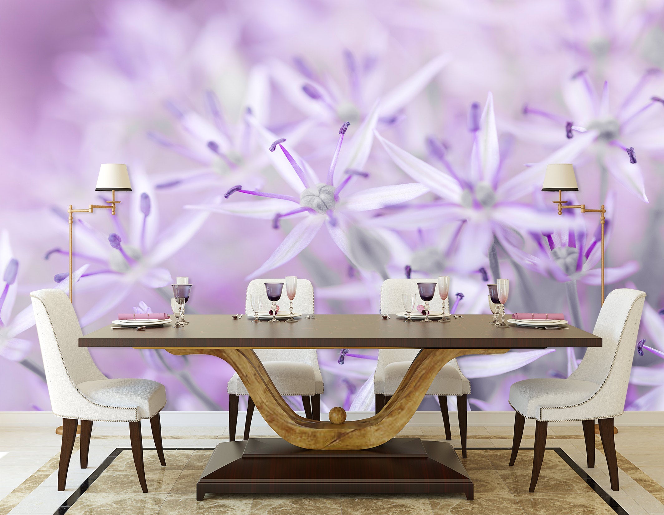 3D Purple Flower 6265 Assaf Frank Wall Mural Wall Murals