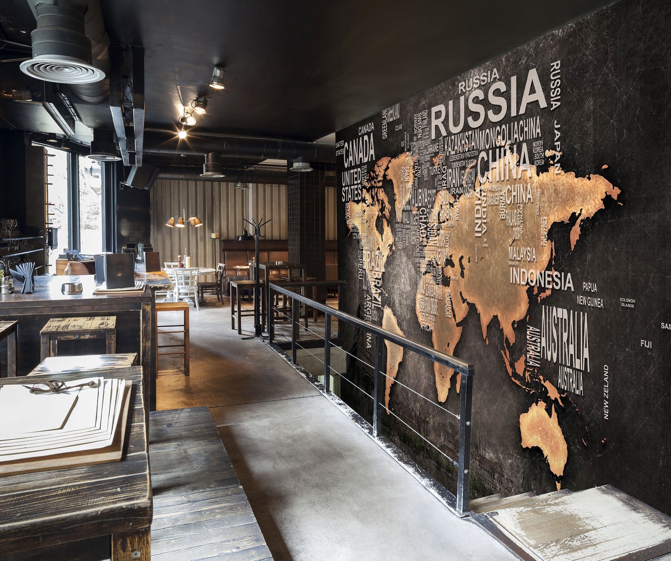 3D Artistic Alphabet 2015 World Map Wall Murals Wallpaper AJ Wallpaper 2