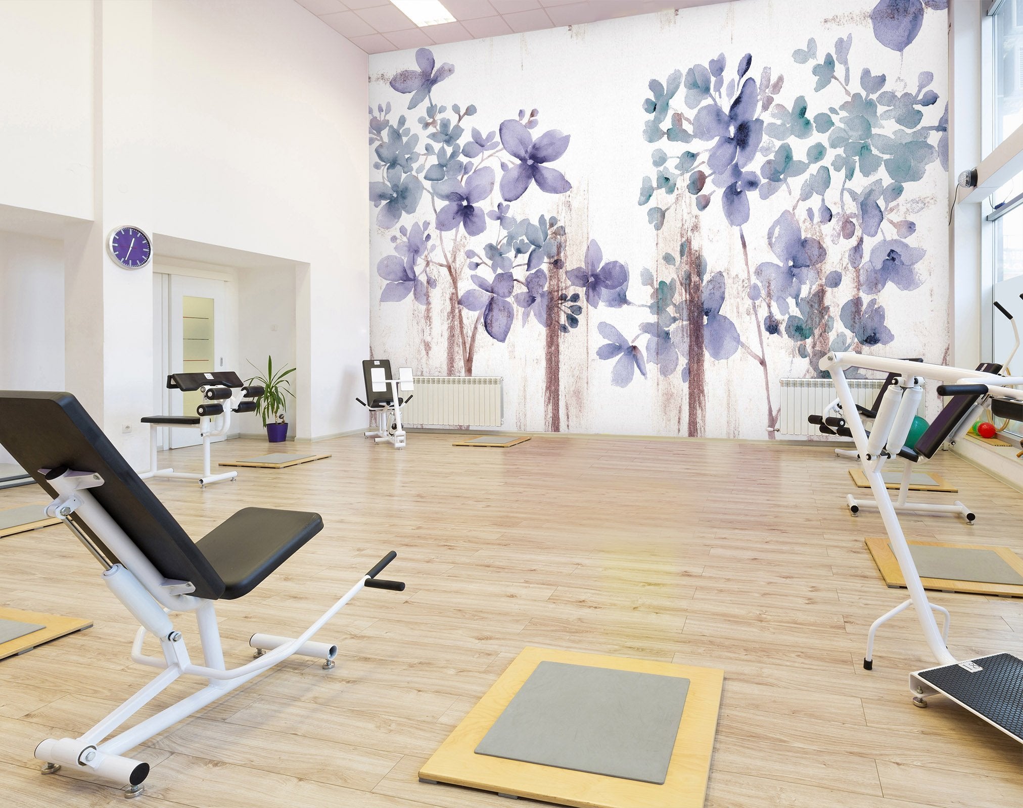 3D purple flowers 06 Wall Murals Wallpaper AJ Wallpaper