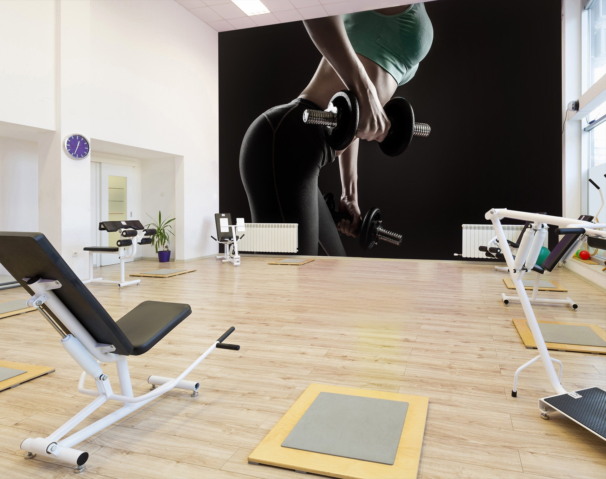3D Girl Dumbbell 035 Wall Murals Wallpaper AJ Wallpaper 2