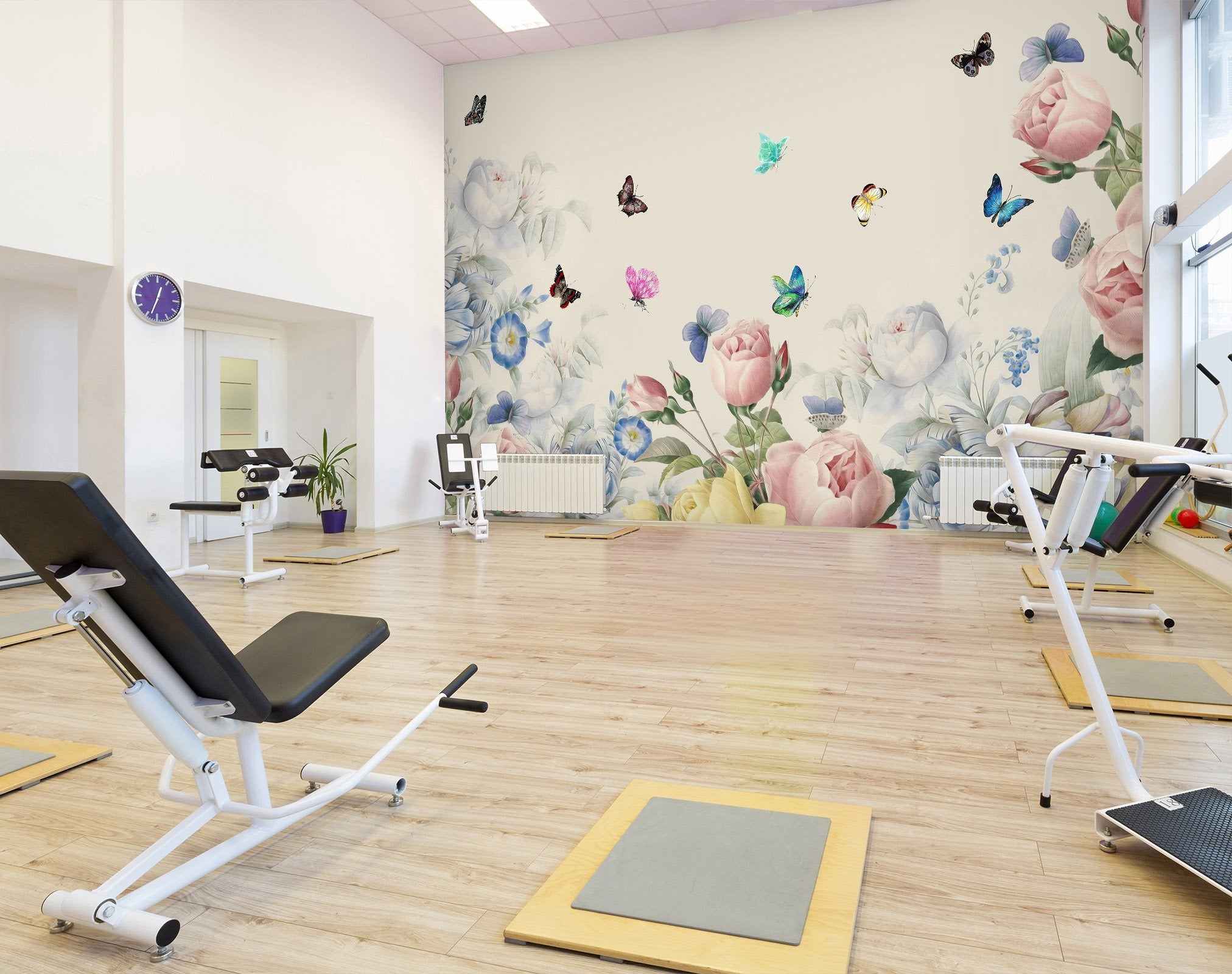 3D colorful flowers with butterflies 15 Wall Murals Wallpaper AJ Wallpaper