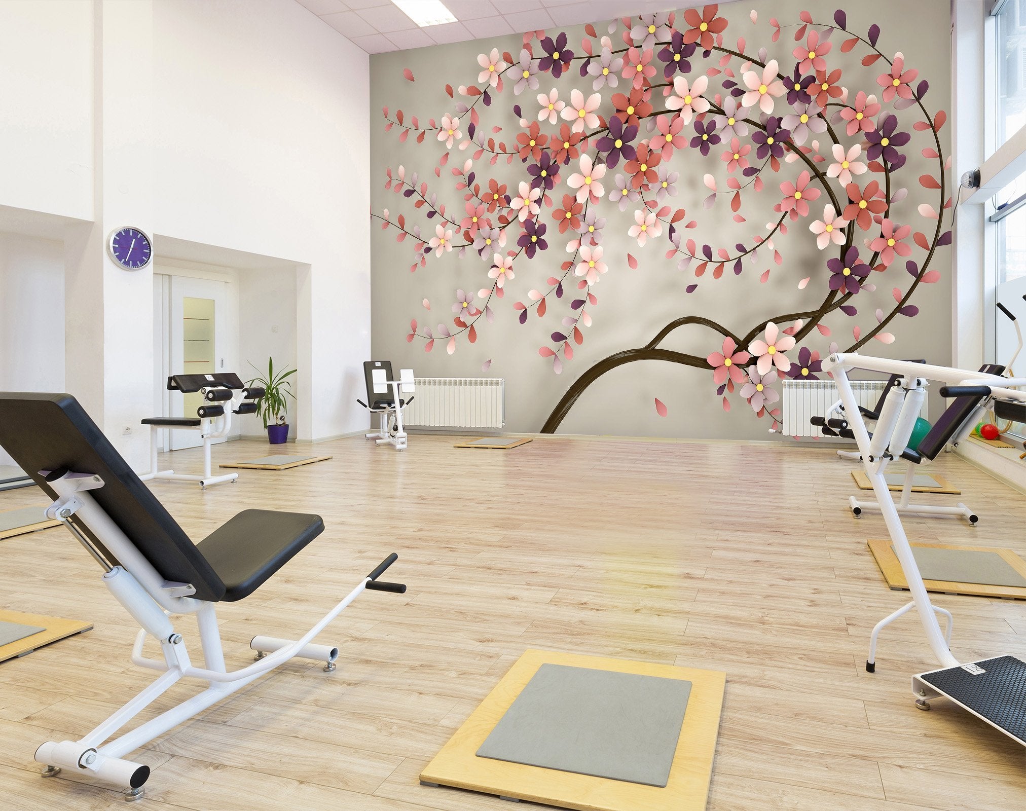 3D pink flower tree 09 Wall Murals Wallpaper AJ Wallpaper