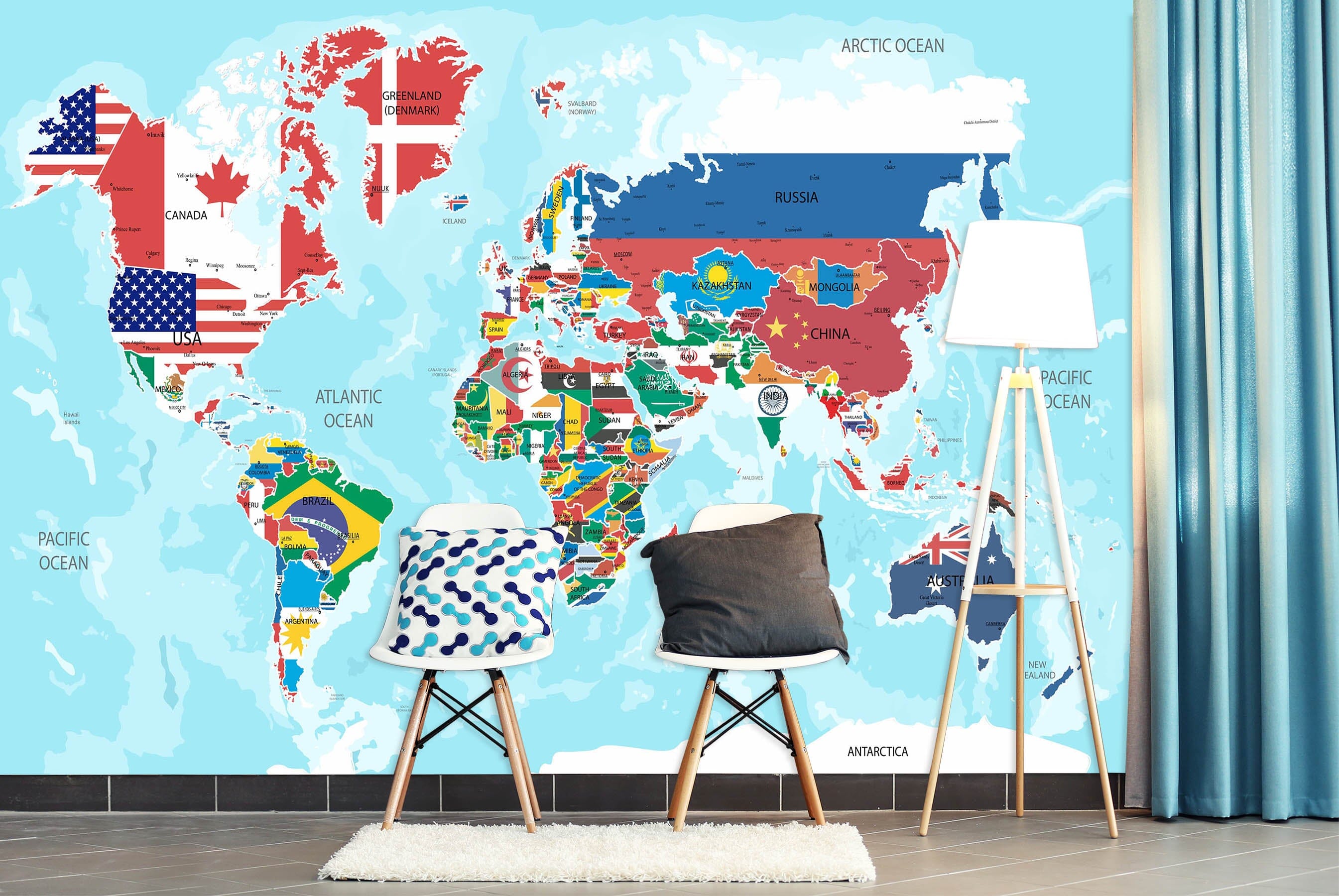 3D Color Painting 2165 World Map Wall Murals Wallpaper AJ Wallpaper 2
