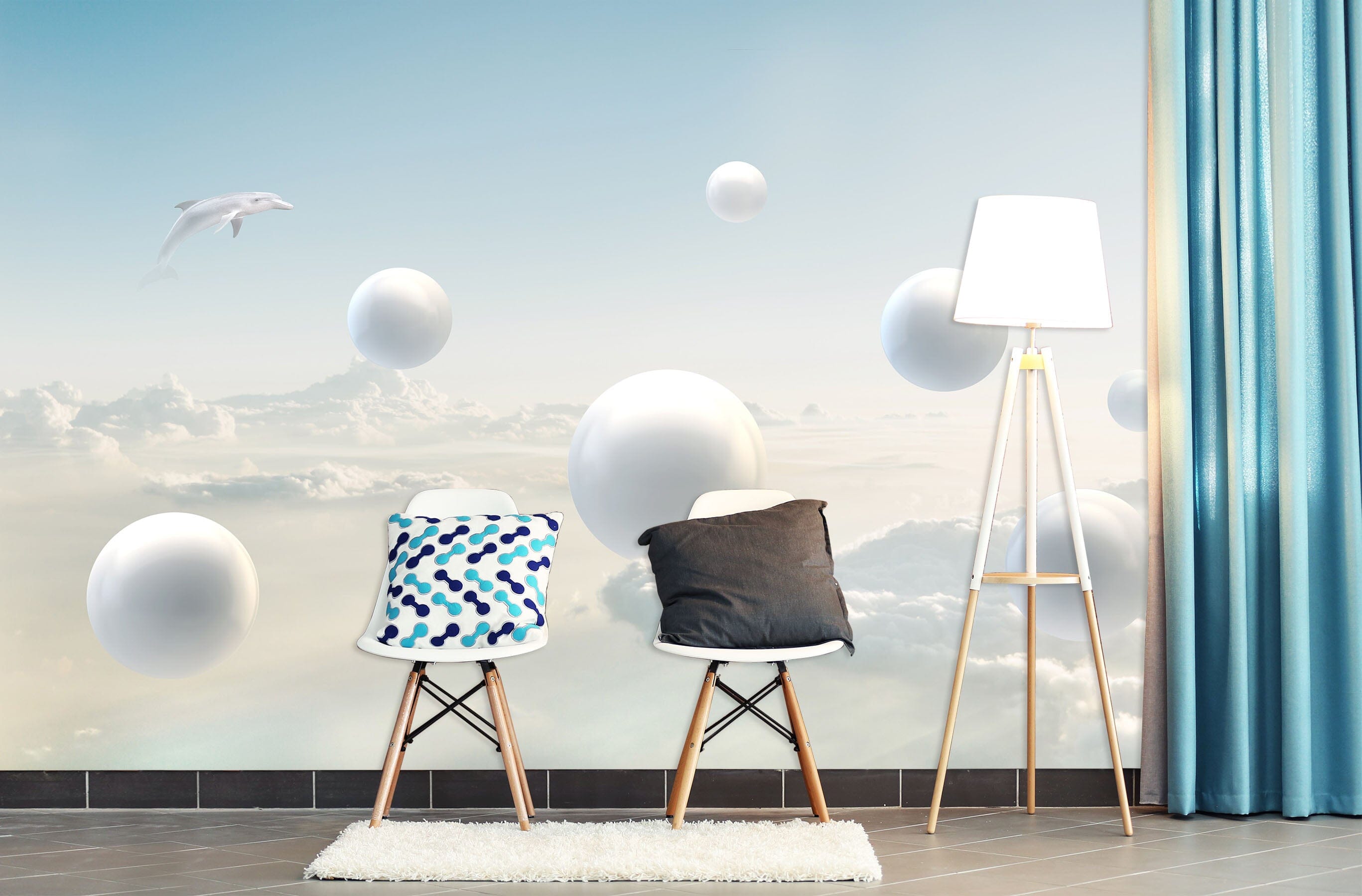 3D White Balloon 1540 Wall Murals Wallpaper AJ Wallpaper 2