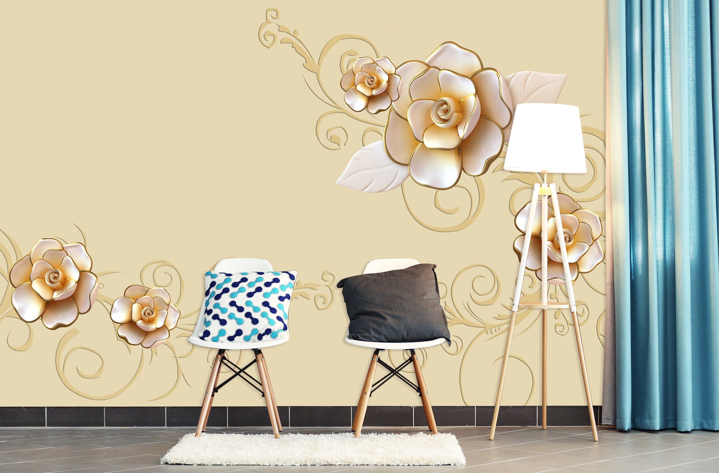 3D Leaf Flower 1519 Wall Murals Wallpaper AJ Wallpaper 2