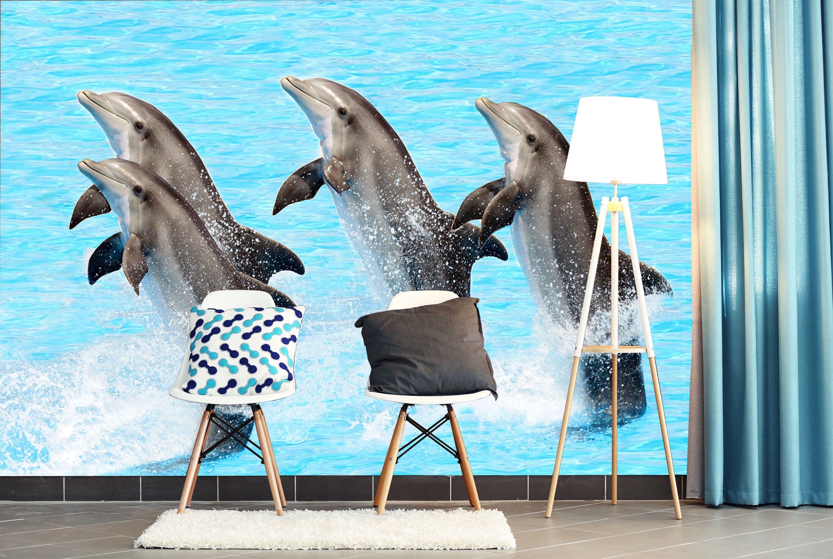 3D Dolphin Show 119 Wall Murals Wallpaper AJ Wallpaper 2