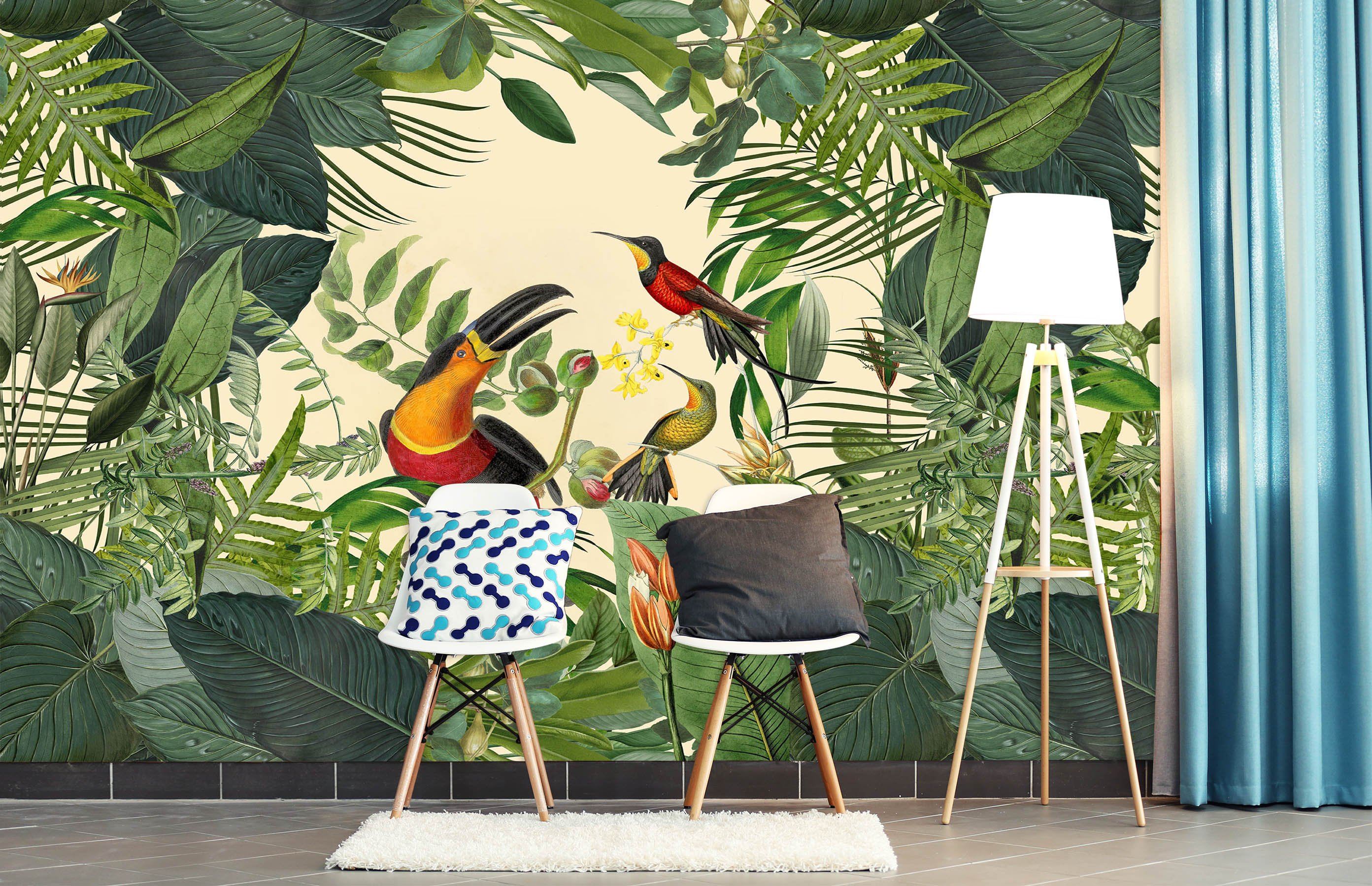 3D Bird Feeding 1403 Andrea haase Wall Mural Wall Murals Wallpaper AJ Wallpaper 2