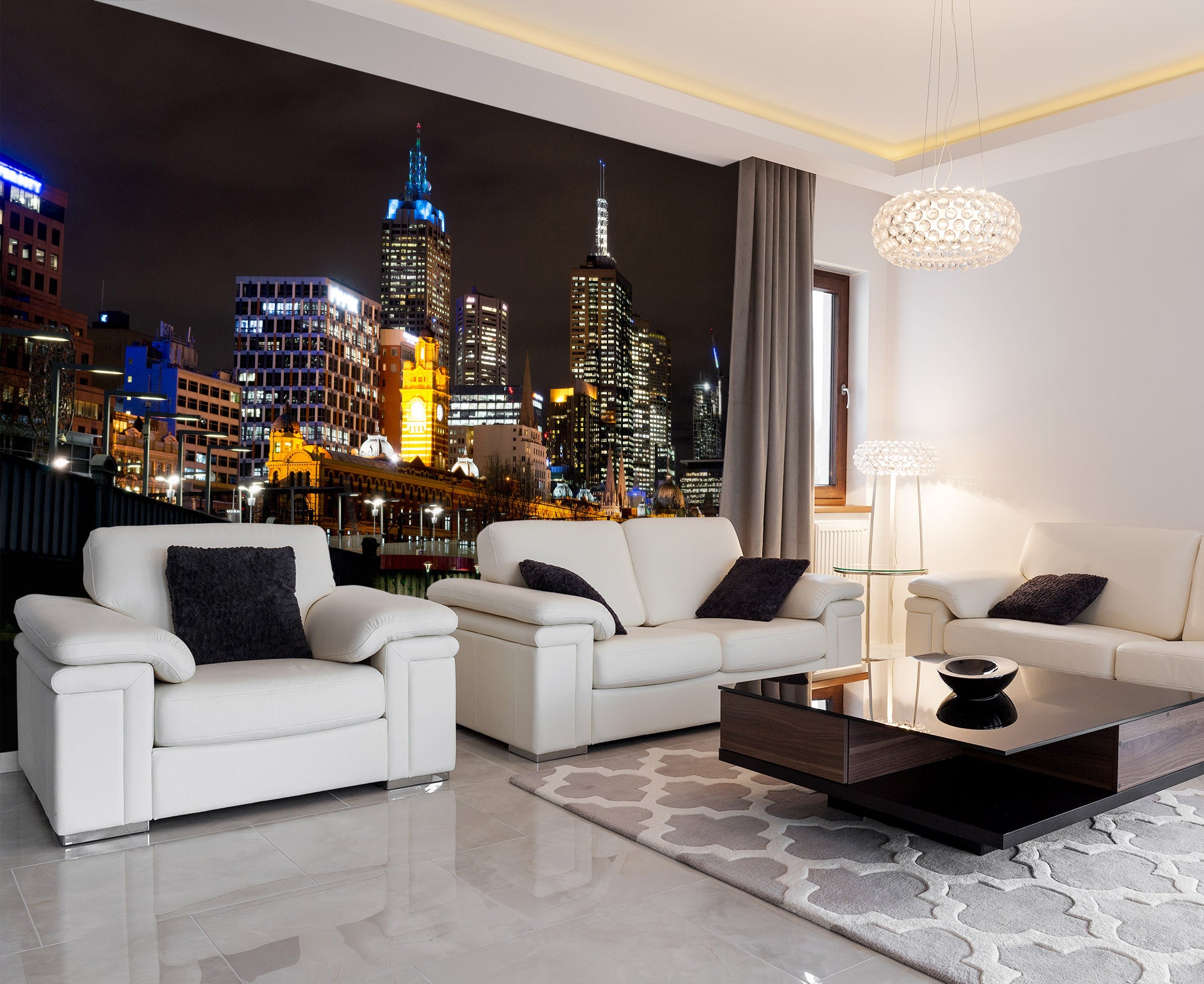 3D Night Building 1126 Wall Murals