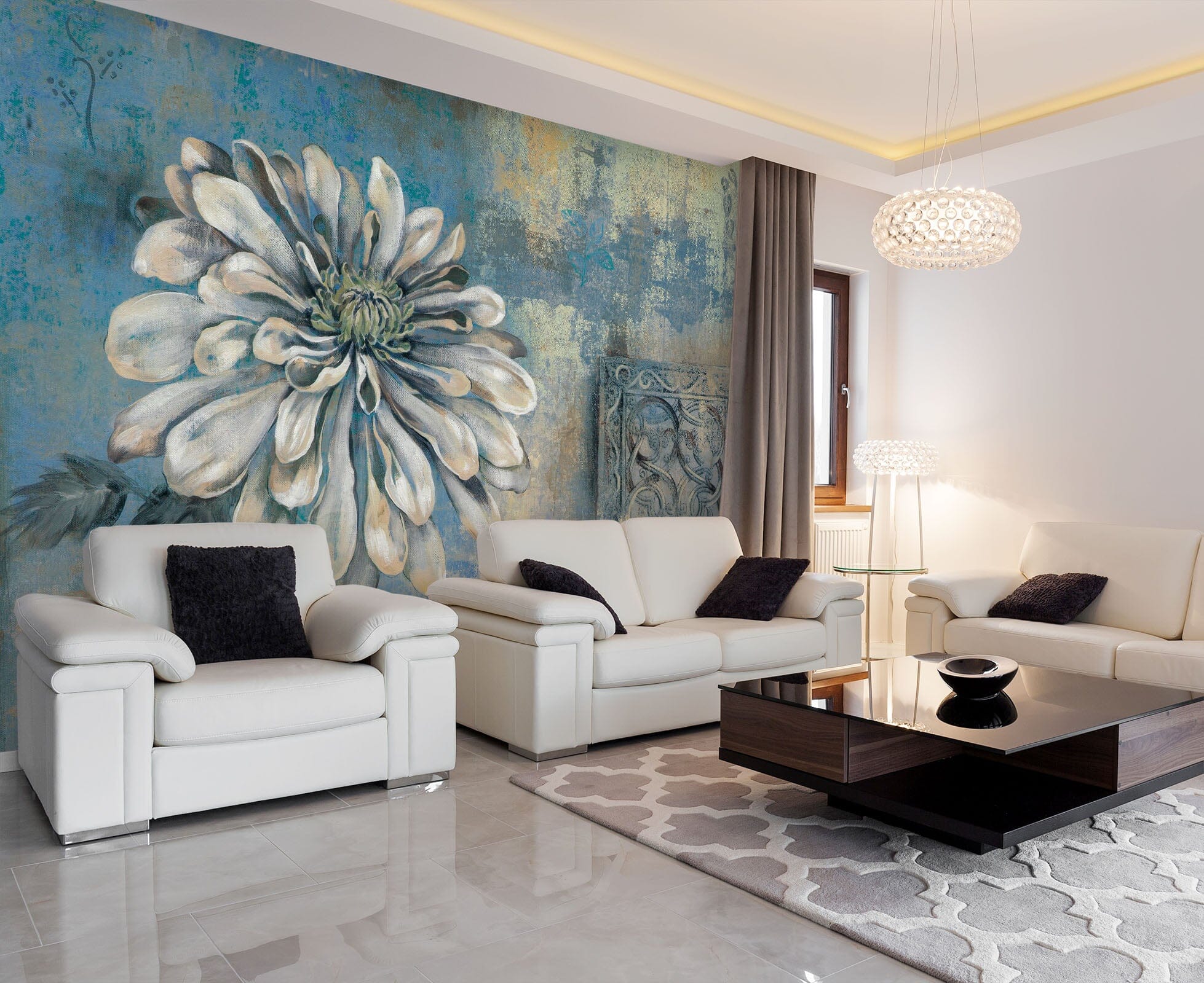3D Hand Drawn Flower Retro 141 Wall Murals Wallpaper AJ Wallpaper 2