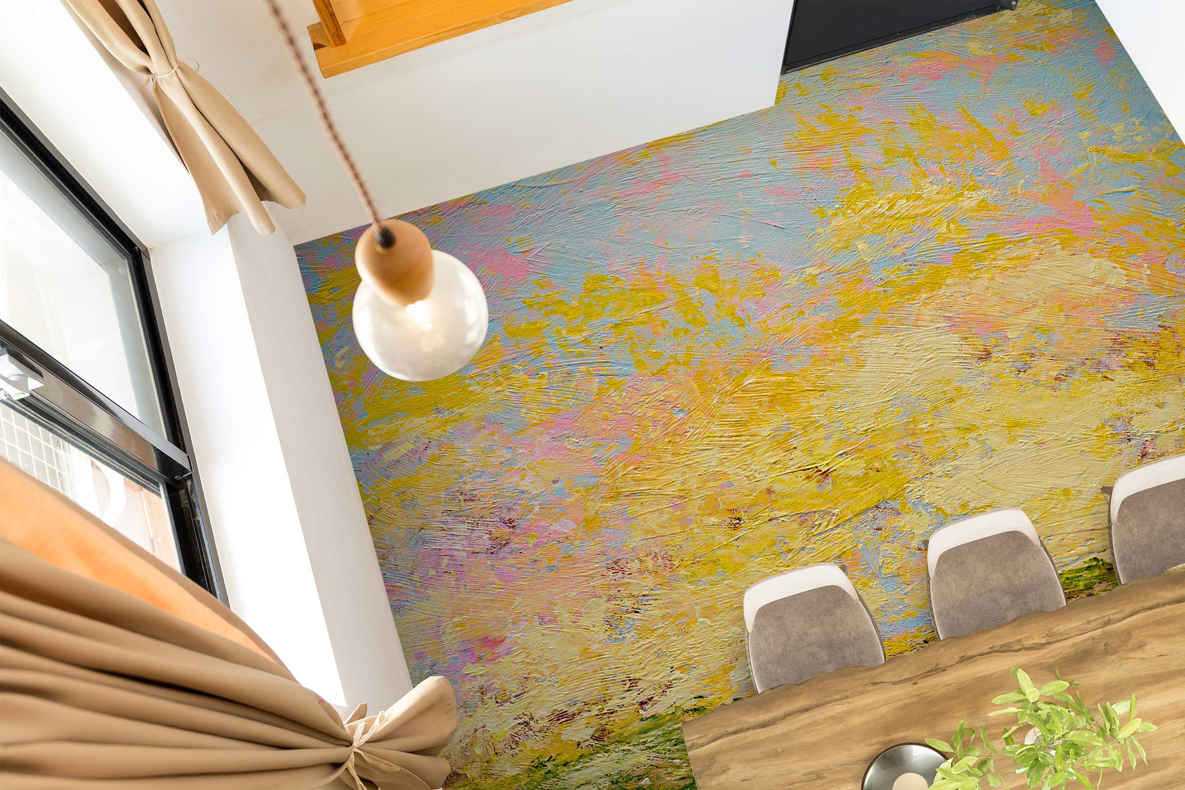 3D Yellow Painting 9619 Allan P. Friedlander Floor Mural
