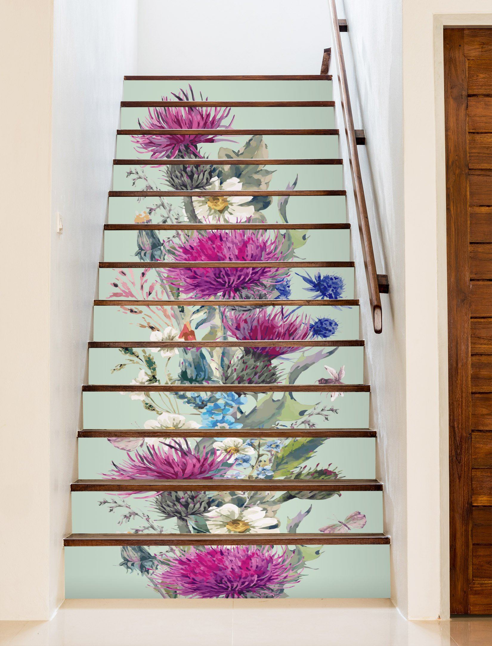 3D Flowers 473 Stair Risers Wallpaper AJ Wallpaper