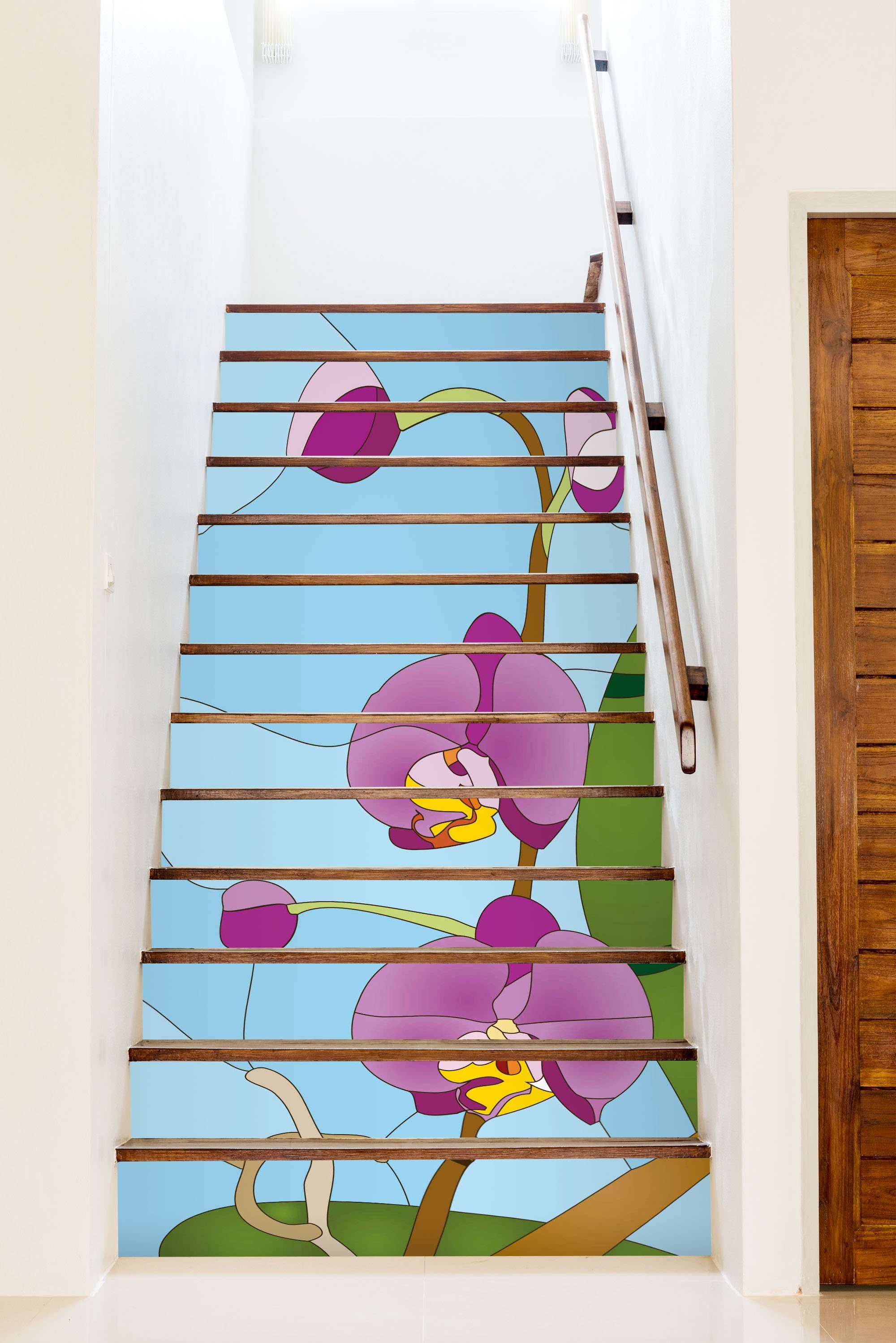 3D Flowers 532 Stair Risers Wallpaper AJ Wallpaper