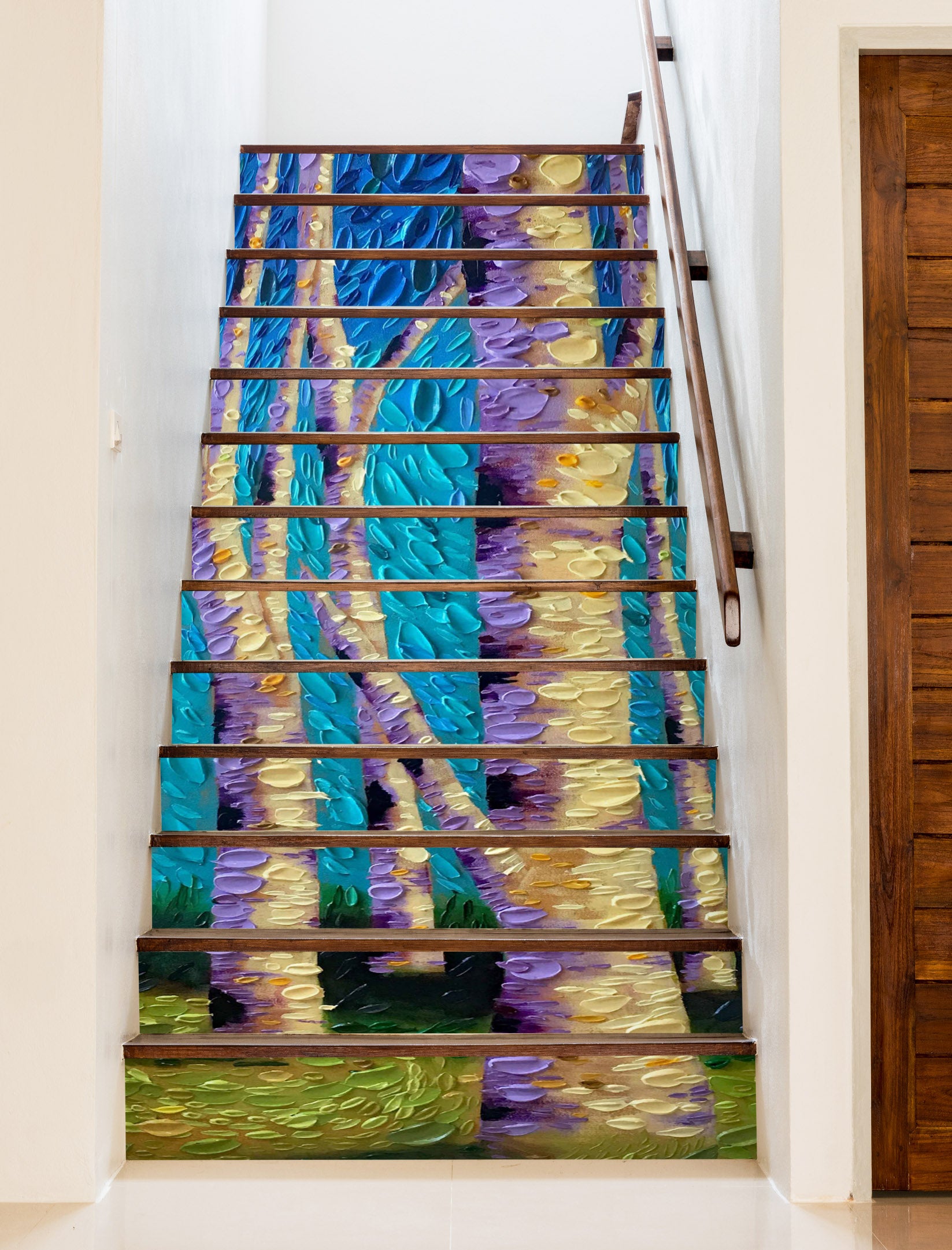 3D Woods Lawn Oil Painting 96159 Dena Tollefson Stair Risers