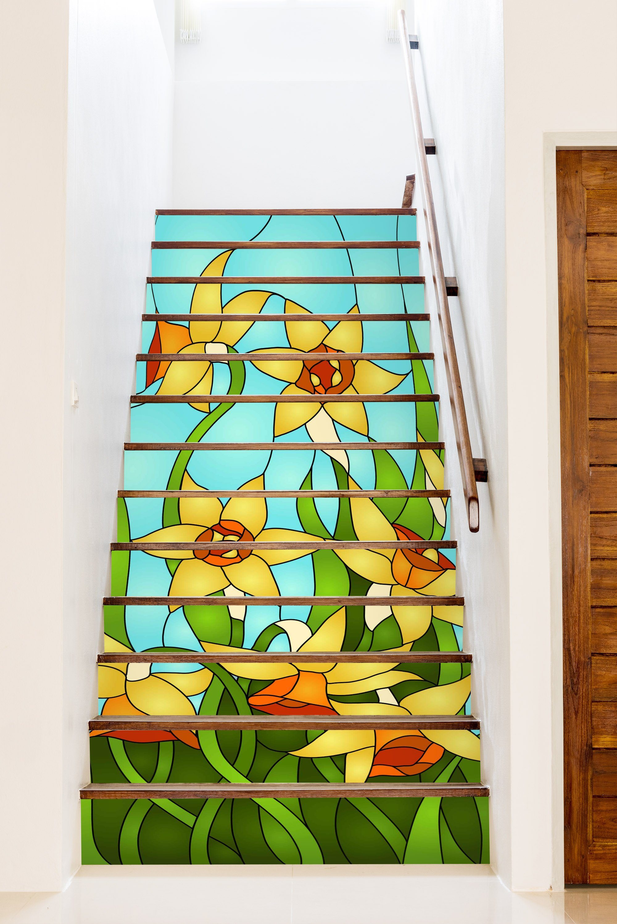 3D Flowers 648 Stair Risers Wallpaper AJ Wallpaper