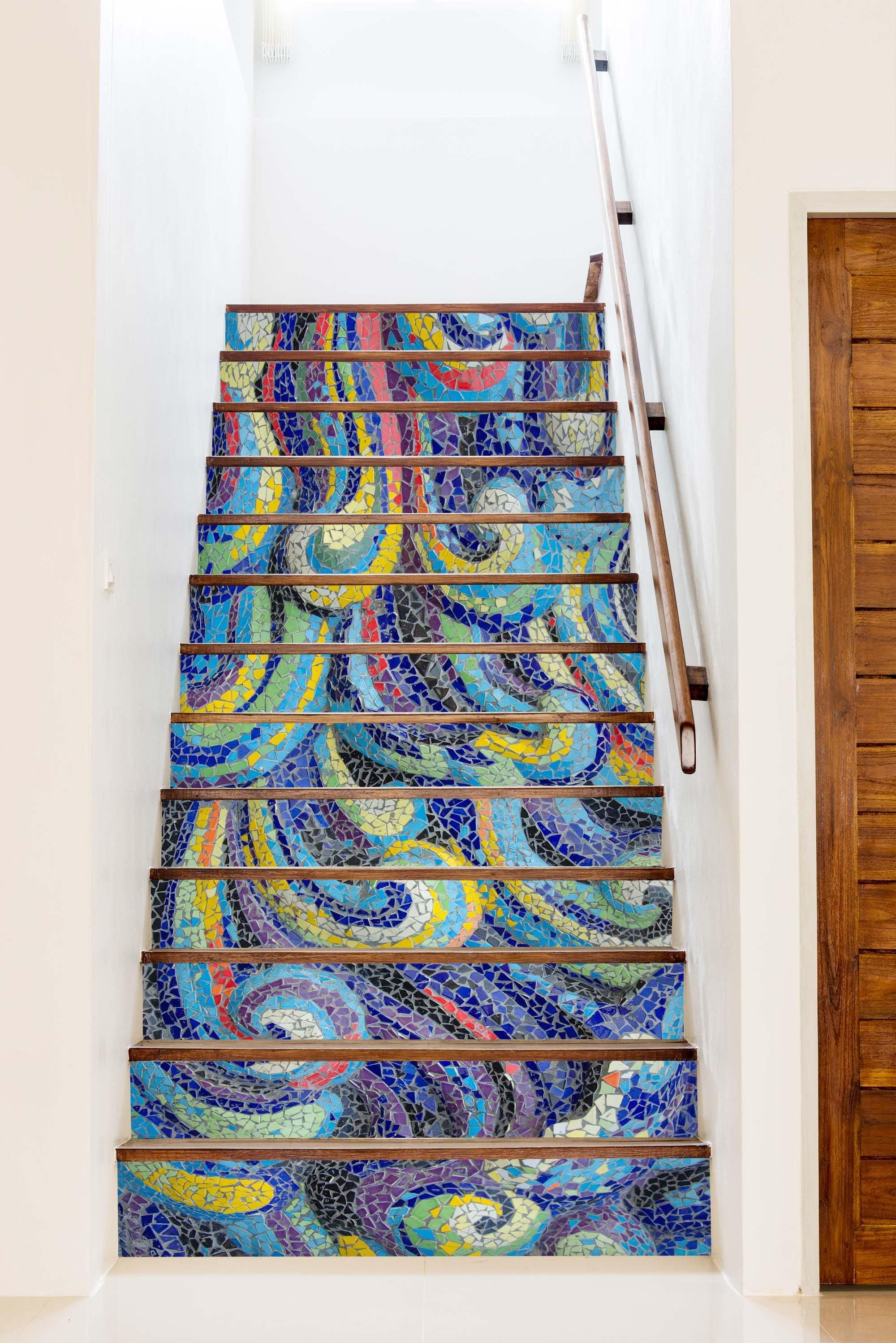 3D Art 7203 Stair Risers Wallpaper AJ Wallpaper