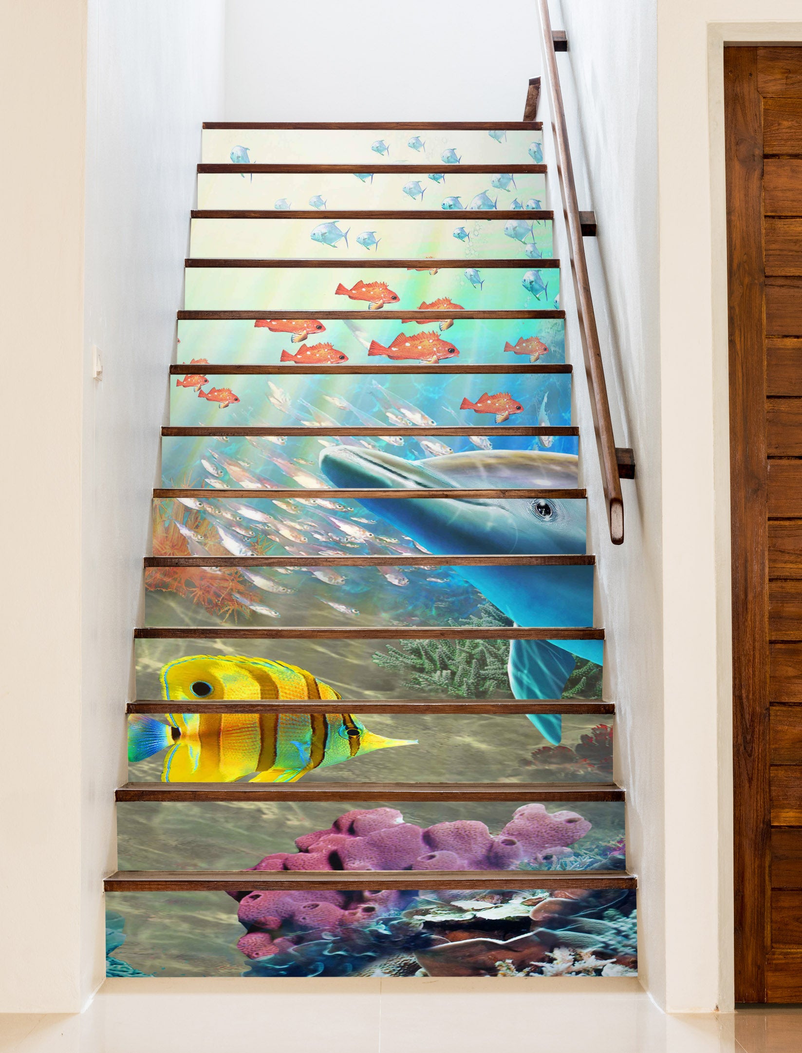 3D Dolphin Fish Under Sea 96194 Adrian Chesterman Stair Risers