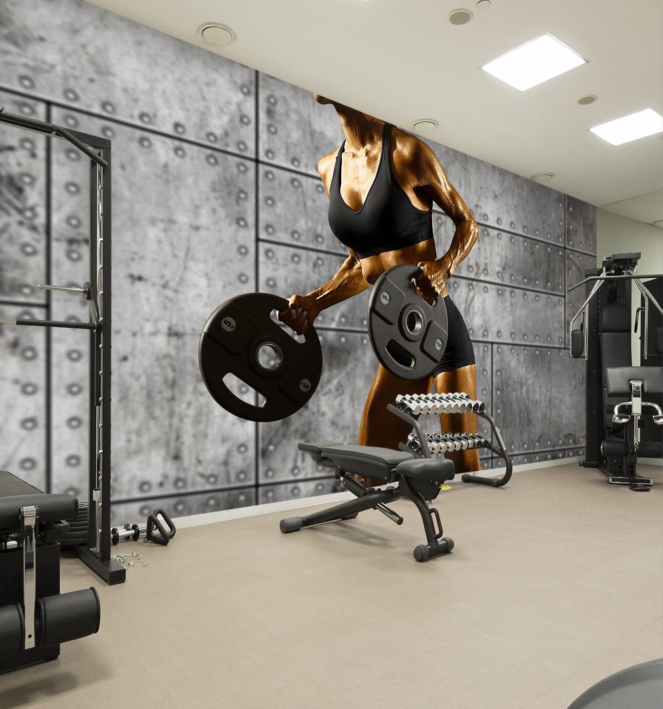 3D Fitness Iron 299 Wall Murals Wallpaper AJ Wallpaper 2