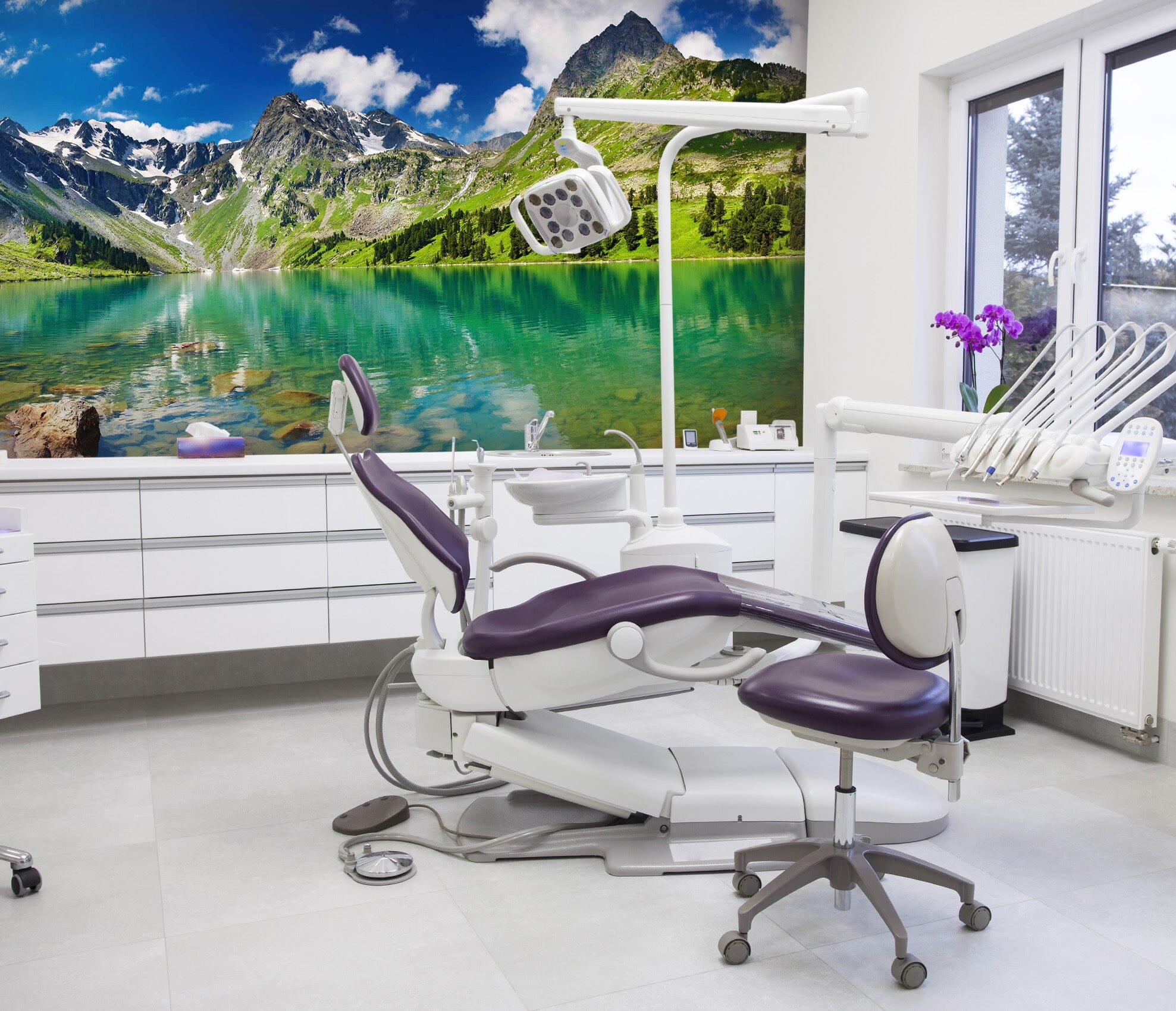 3D Mountain Lake 048 Wall Murals Wallpaper AJ Wallpaper 2