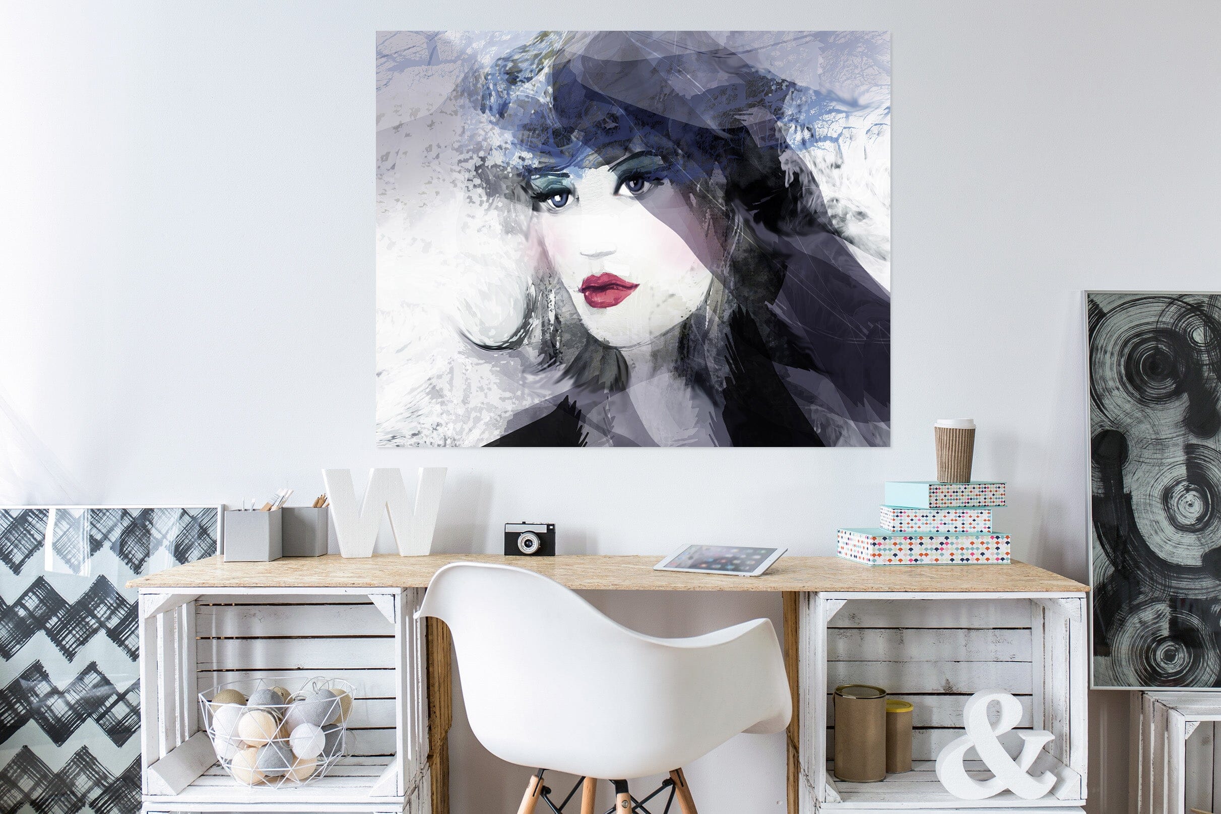 3D Woman Black Hat 1003 Wall Sticker Wallpaper AJ Wallpaper 2