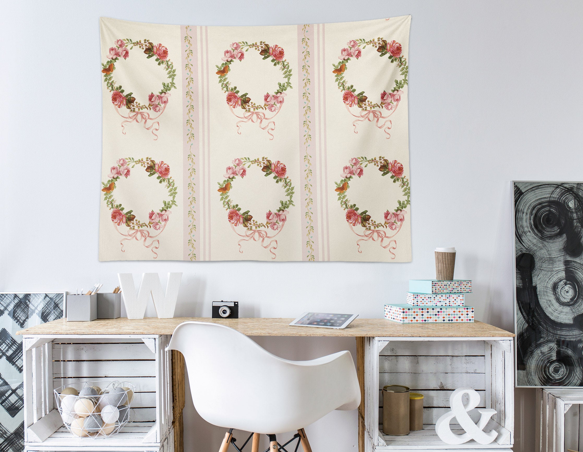 3D Pink Garland 5348 Uta Naumann Tapestry Hanging Cloth Hang