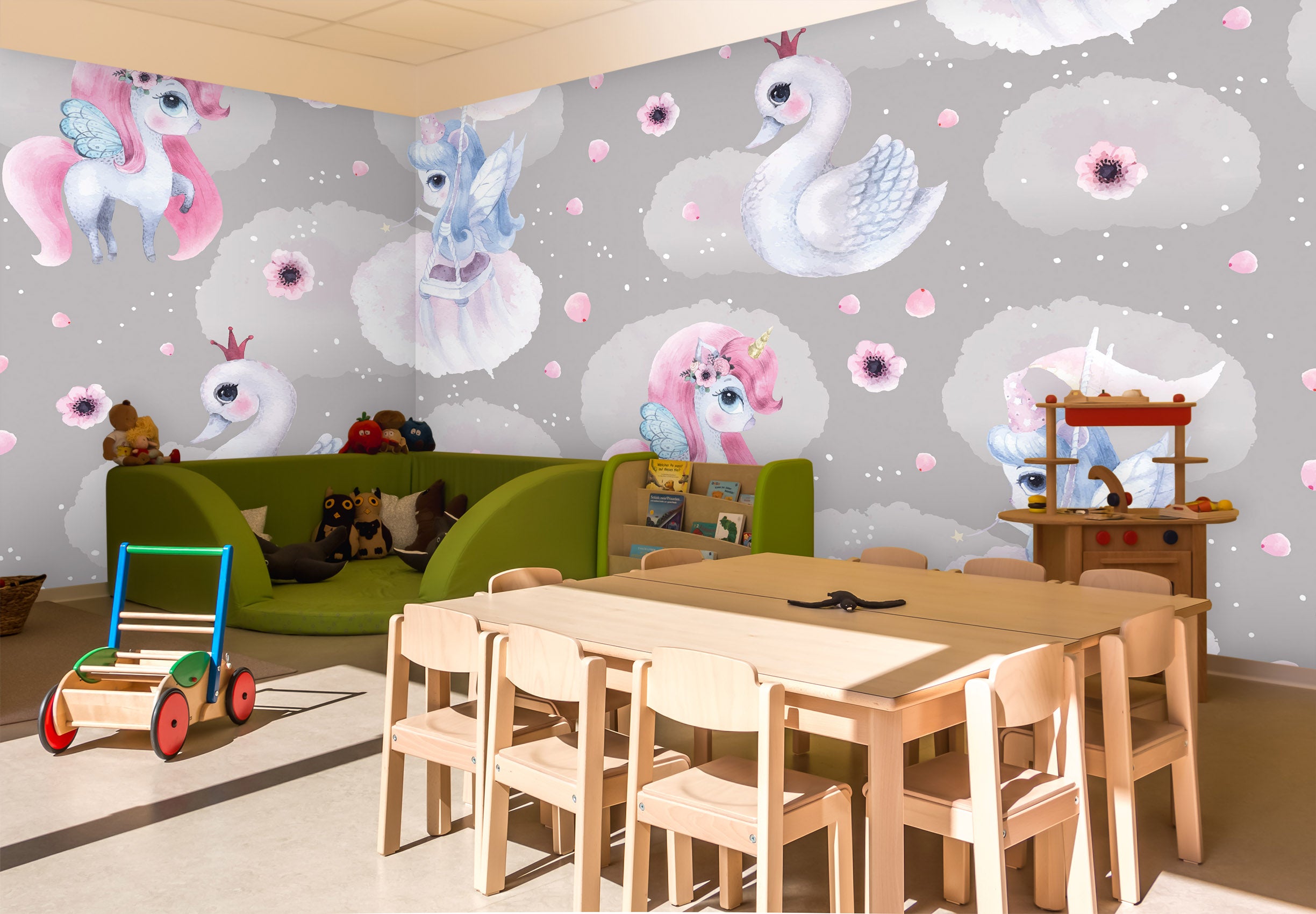 3D Cute Unicorn 043 Wall Murals Wallpaper AJ Wallpaper 2