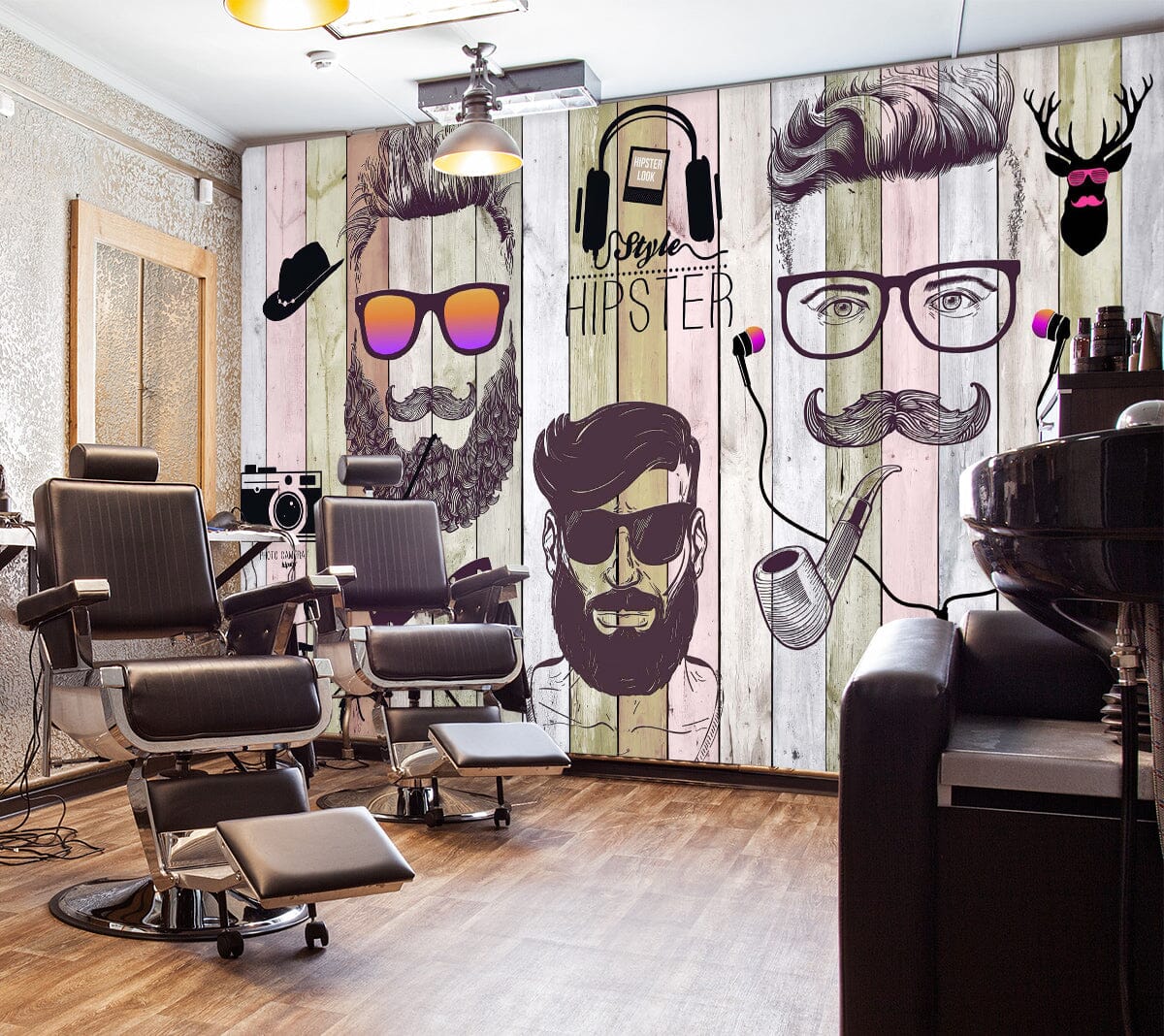 3D Cute Hairdresser 1433 Barber Shop Wall Murals Wallpaper AJ Wallpaper 2