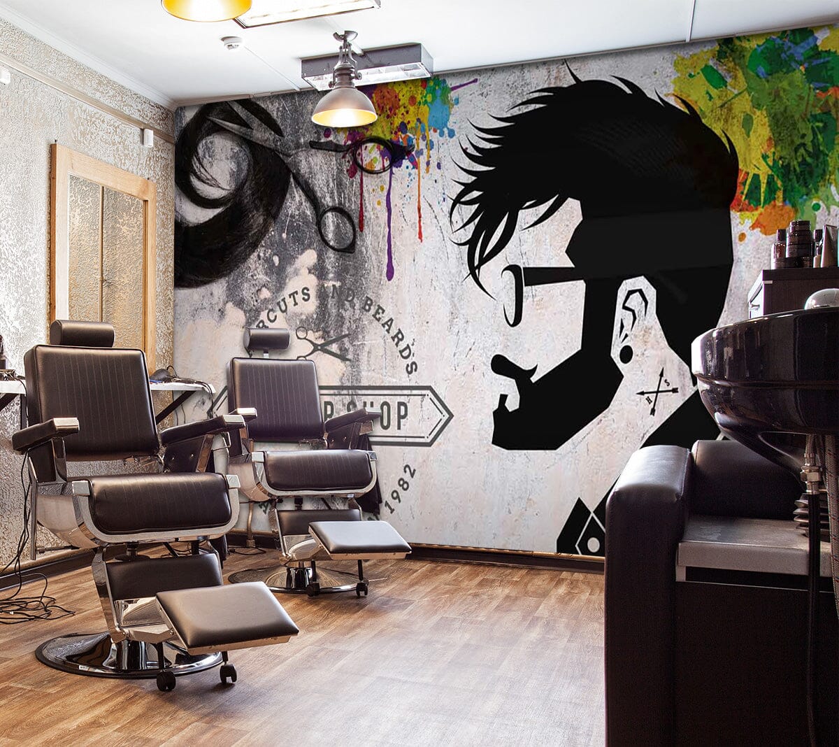 3D Man Cut Hair 1456 Barber Shop Wall Murals Wallpaper AJ Wallpaper 2