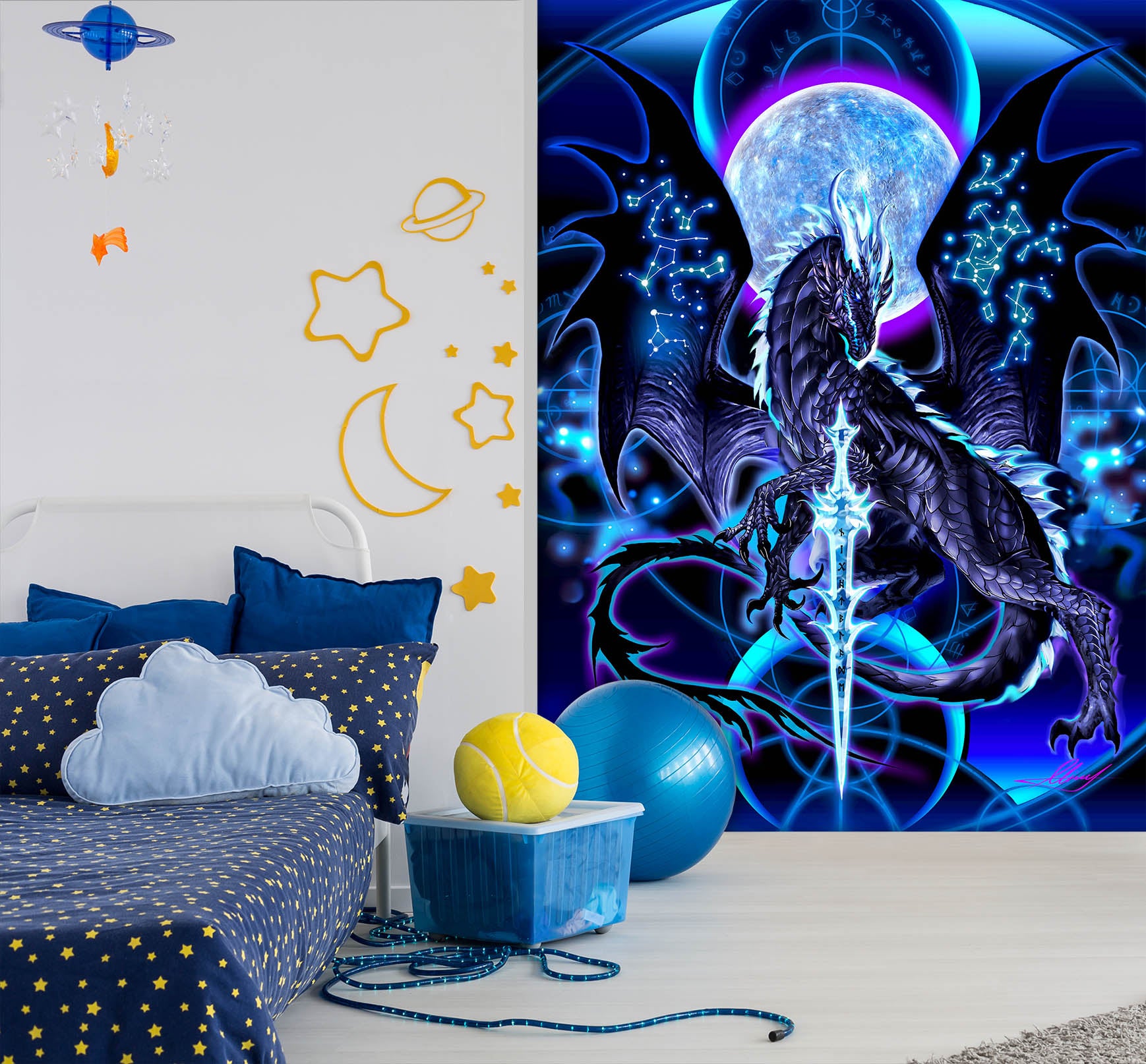 3D Planet Dragon 8133 Ruth Thompson Wall Mural Wall Murals