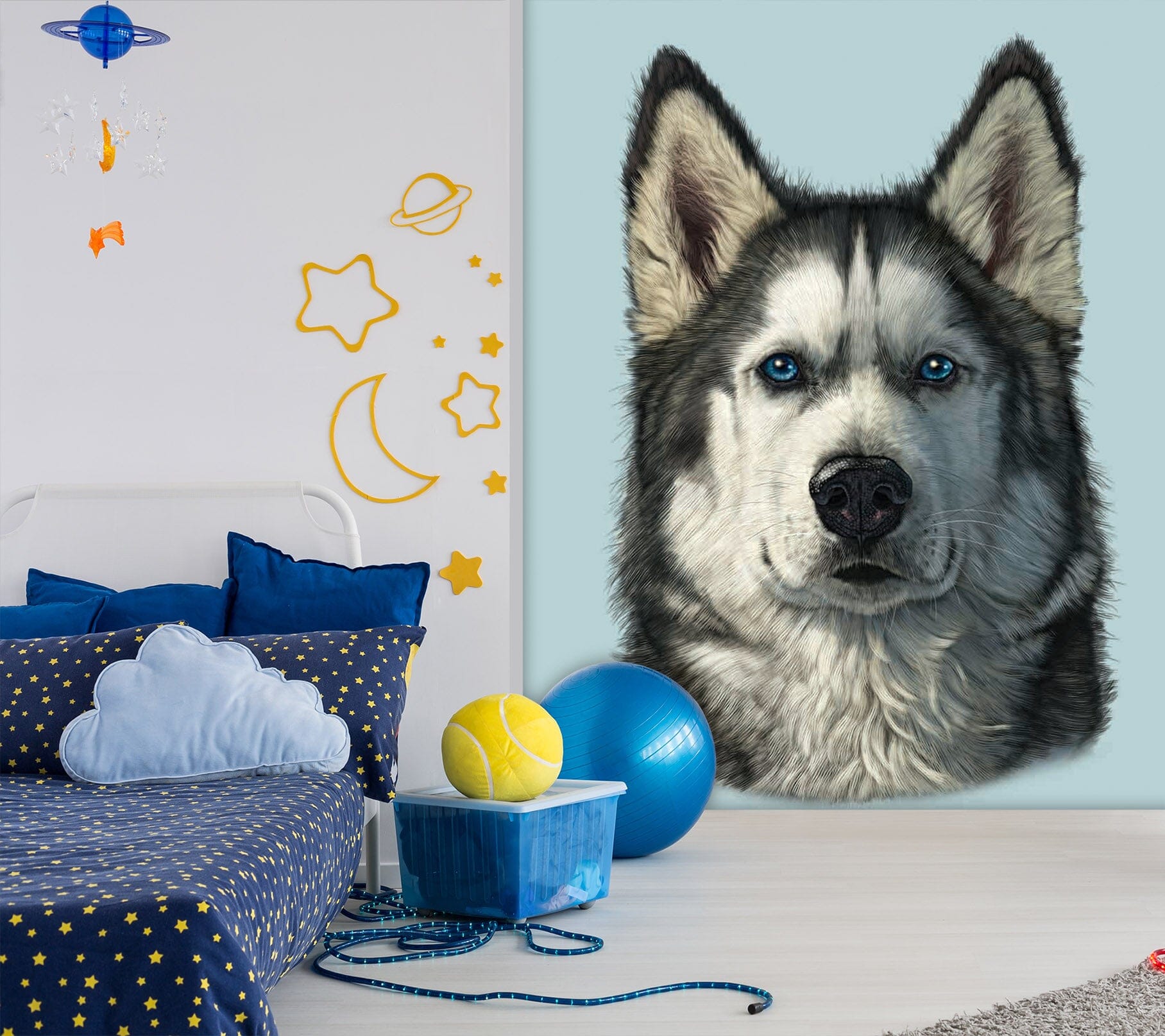 3D Husky Portrait 1522 Wall Murals Exclusive Designer Vincent Wallpaper AJ Wallpaper 2
