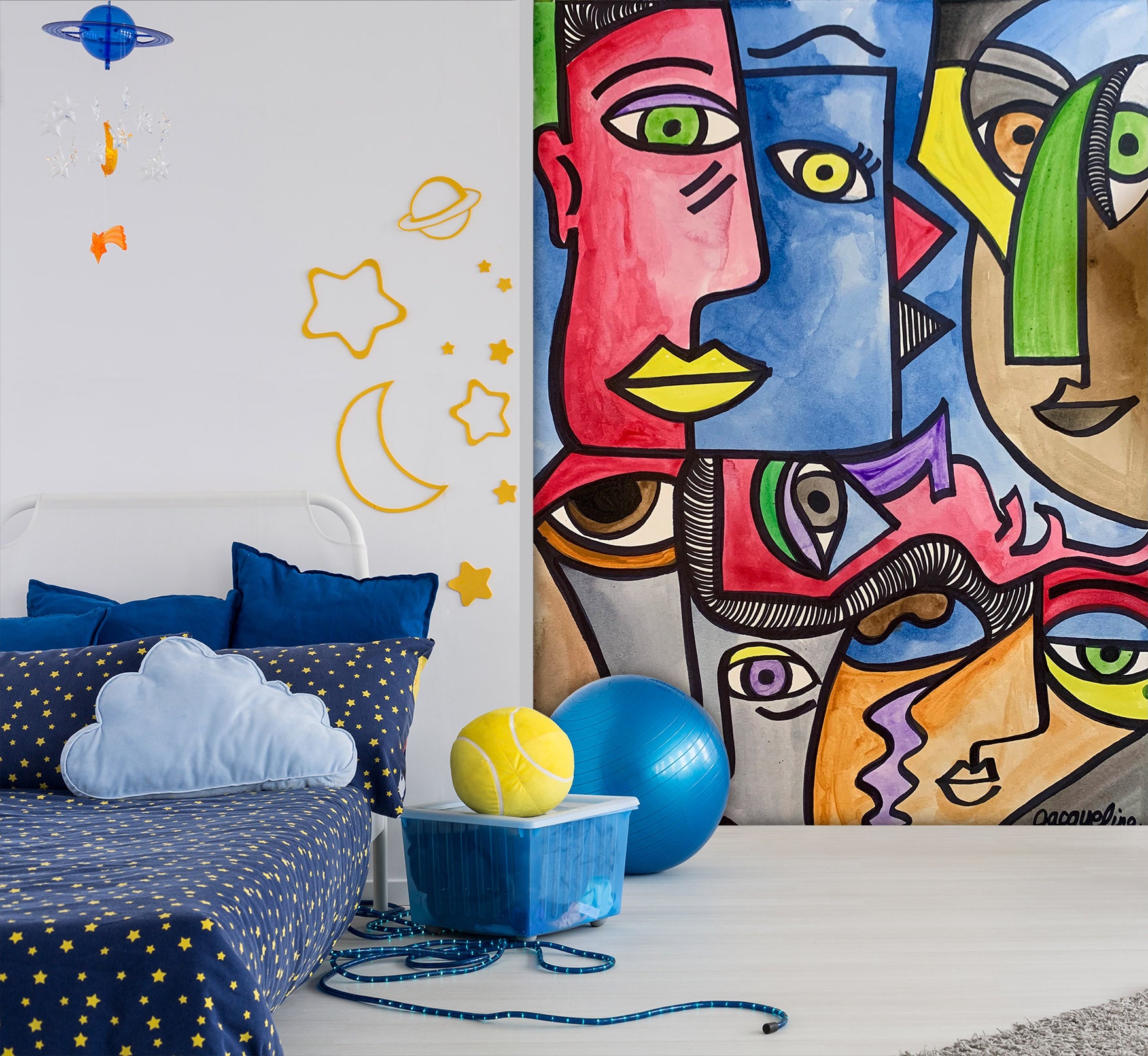 3D Abstract Caricature 1285 Jacqueline Reynoso Wall Mural Wall Murals