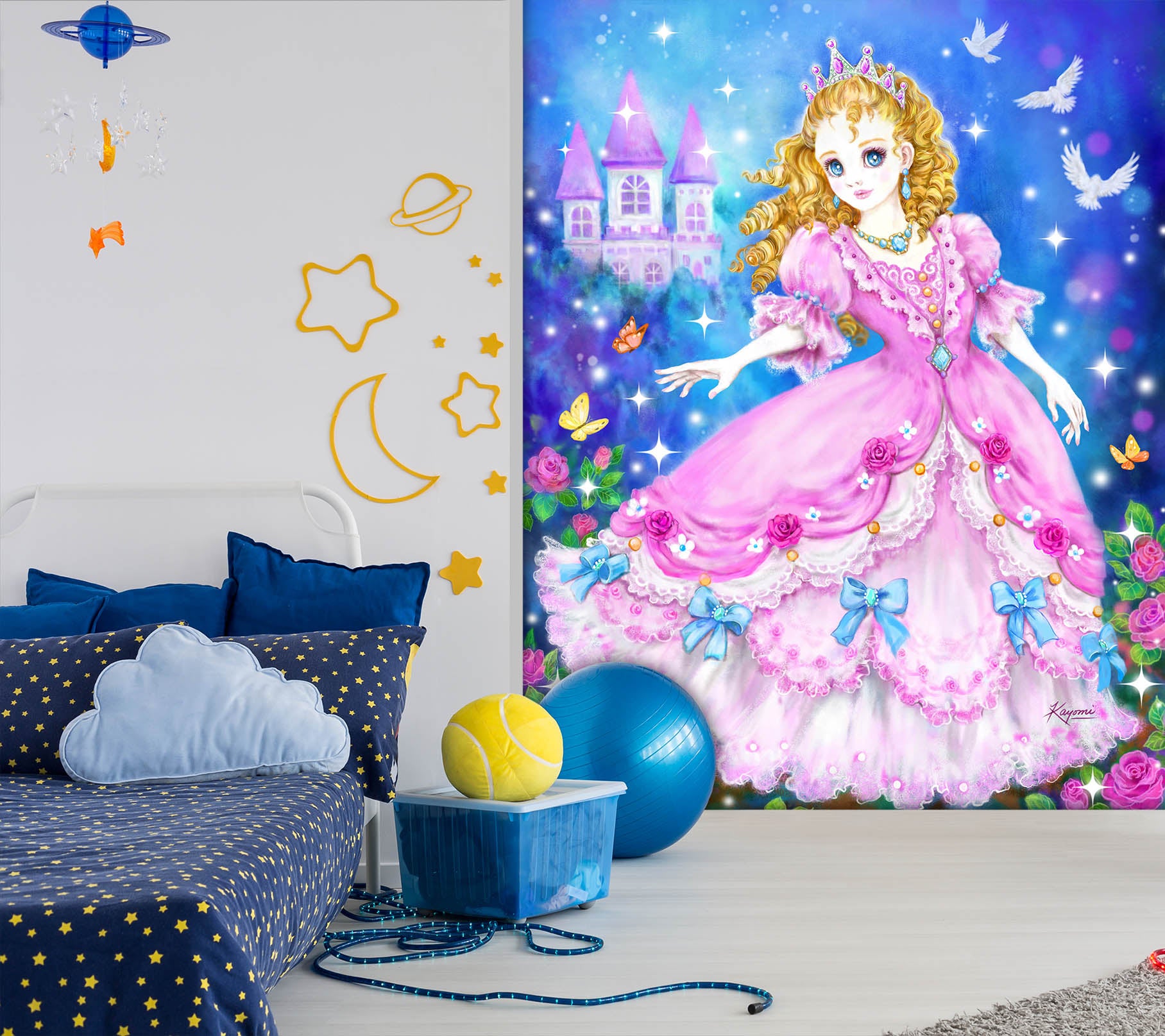 3D Pink Princess 5566 Kayomi Harai Wall Mural Wall Murals