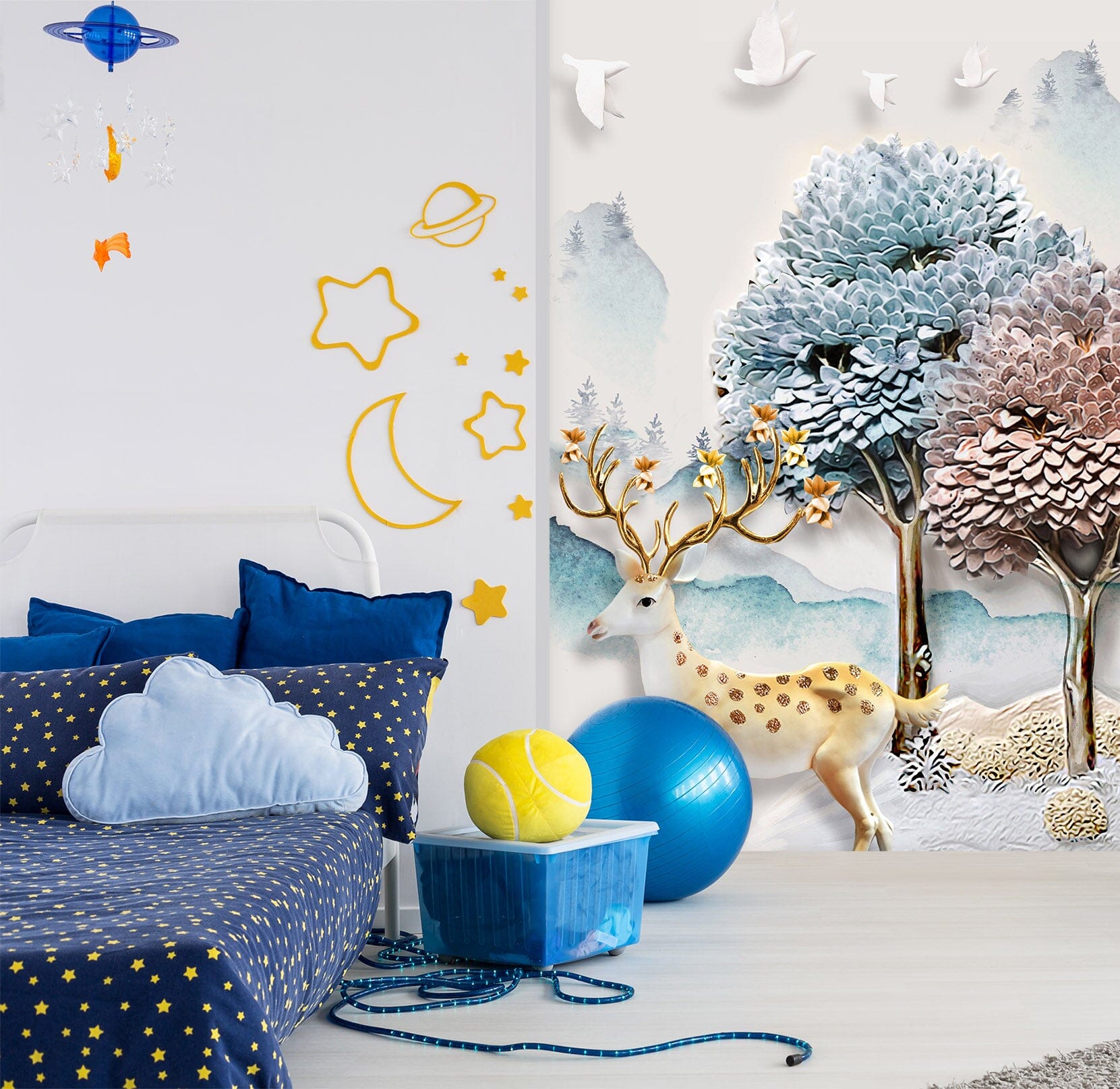 3D Colored Valley Fawn 064 Wall Murals Wallpaper AJ Wallpaper 2