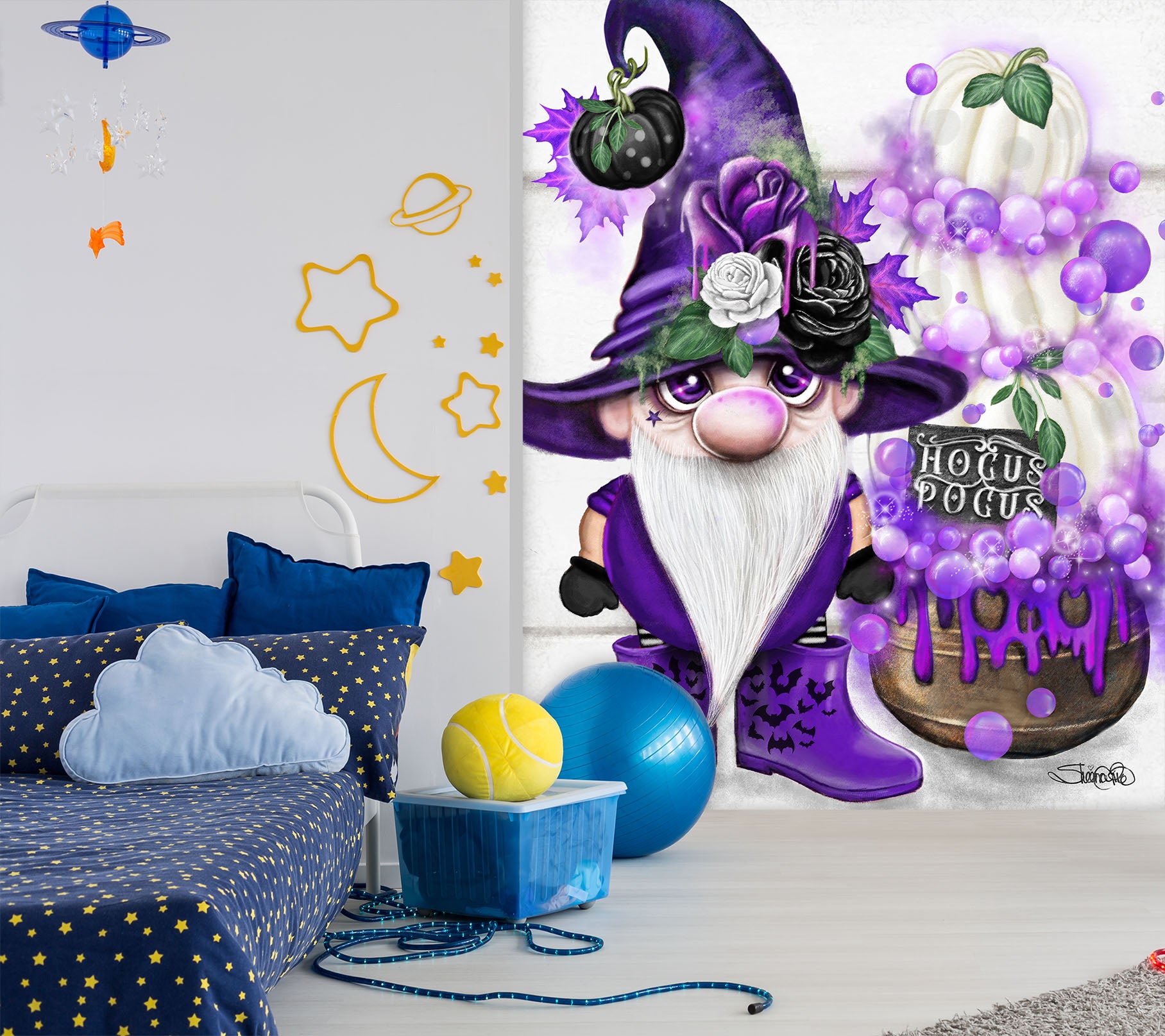 3D Purple Santa Claus 8438 Sheena Pike Wall Mural Wall Murals