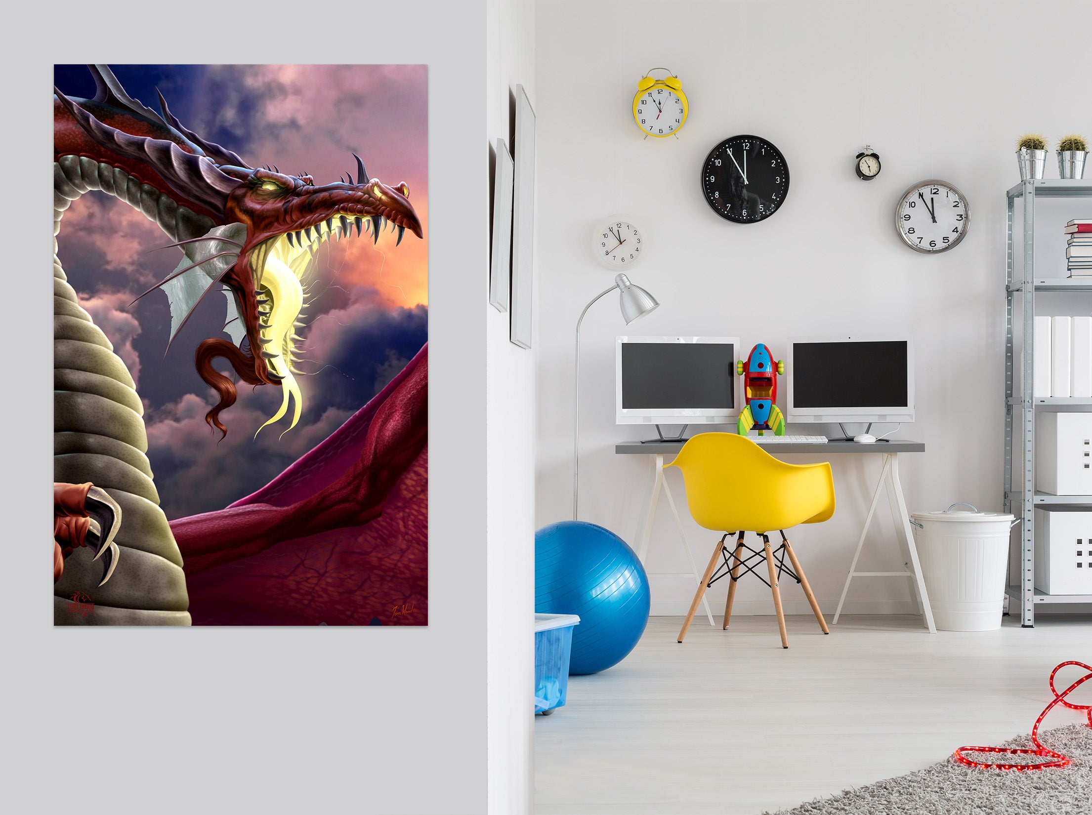 3D Mouth Dragon 5137 Tom Wood Wall Sticker