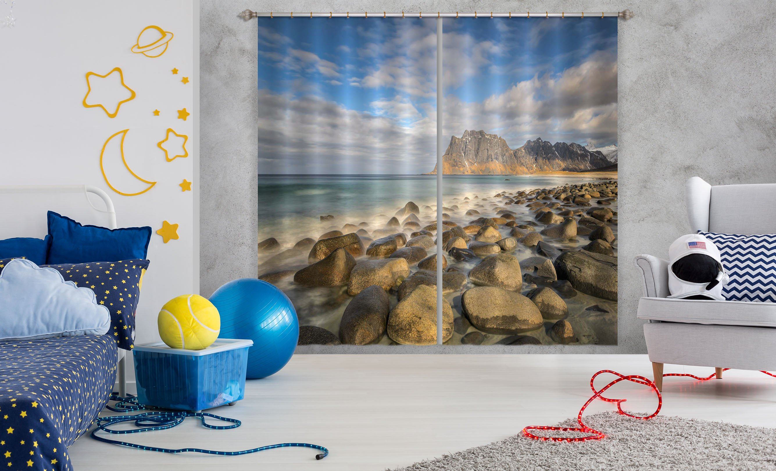 3D Beach Stones 168 Marco Carmassi Curtain Curtains Drapes Curtains AJ Creativity Home