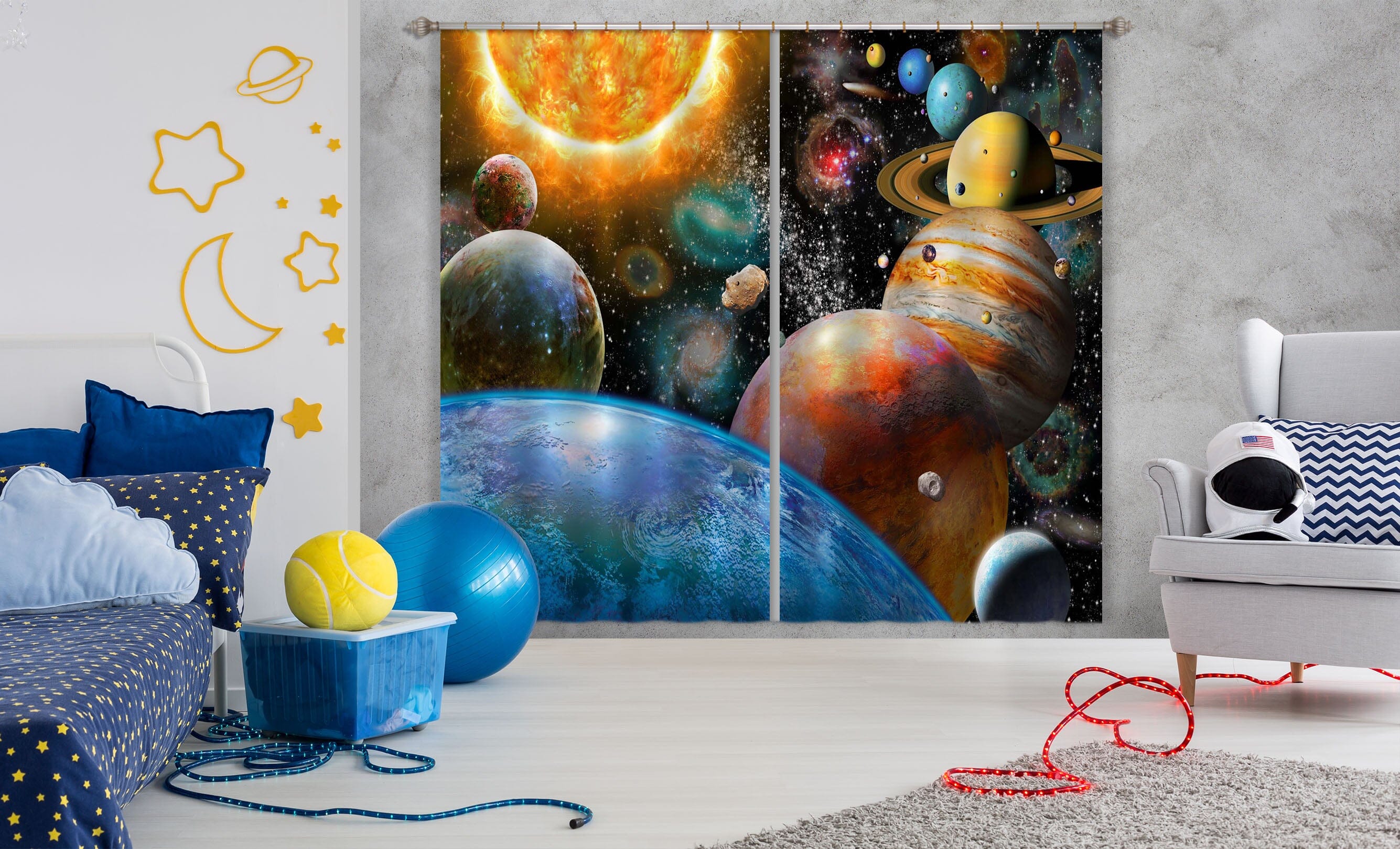 3D Color Planet 045 Adrian Chesterman Curtain Curtains Drapes Curtains AJ Creativity Home