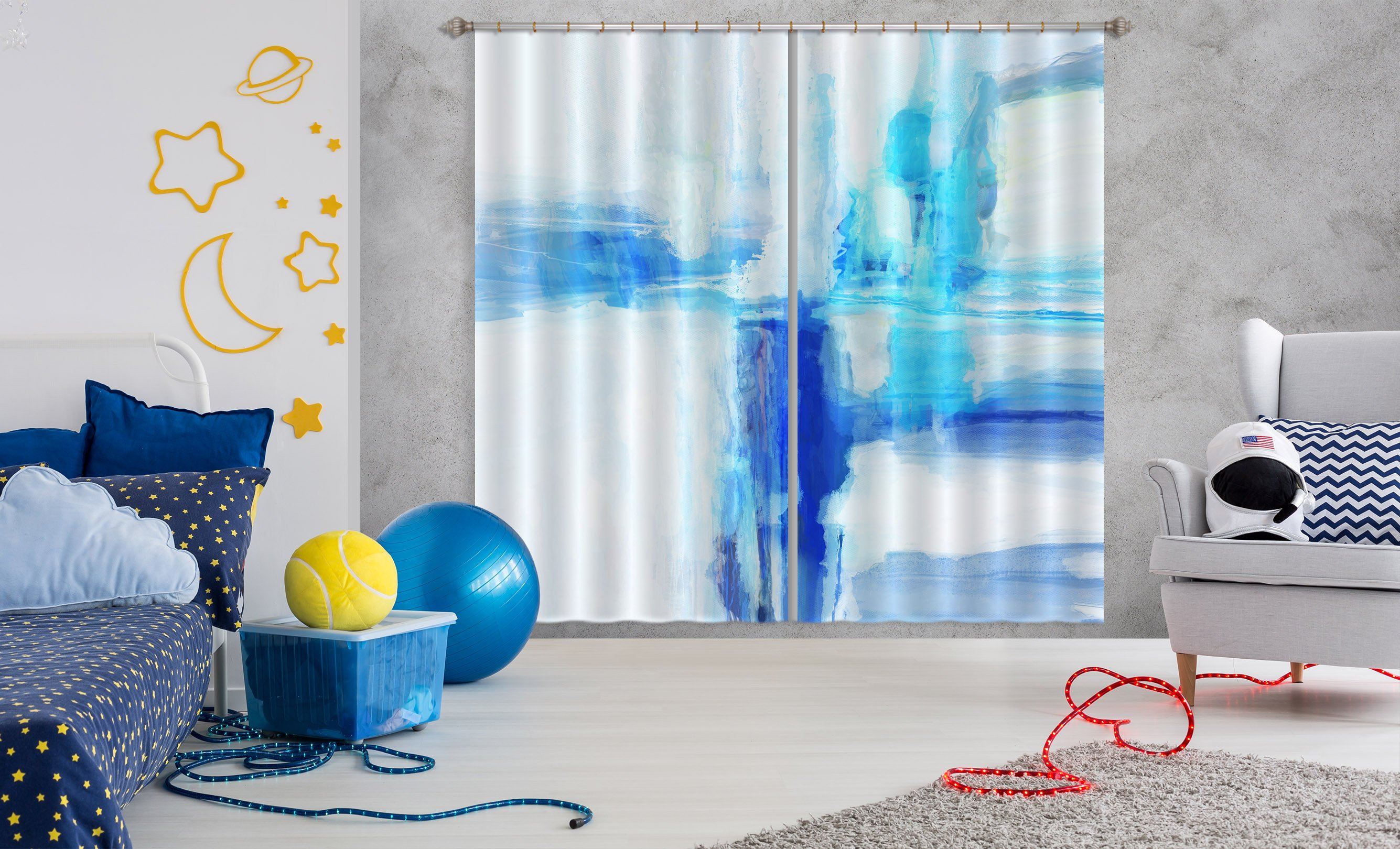 3D Blue Dream 063 Michael Tienhaara Curtain Curtains Drapes Curtains AJ Creativity Home