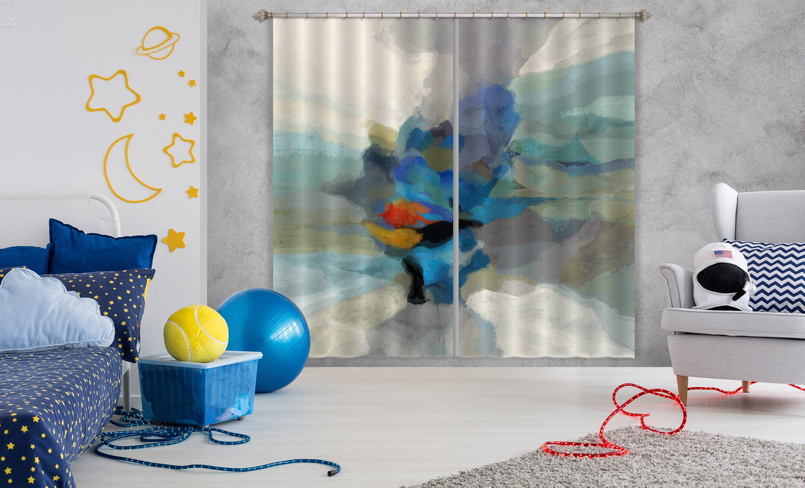 3D Color Ink 044 Michael Tienhaara Curtain Curtains Drapes Curtains AJ Creativity Home