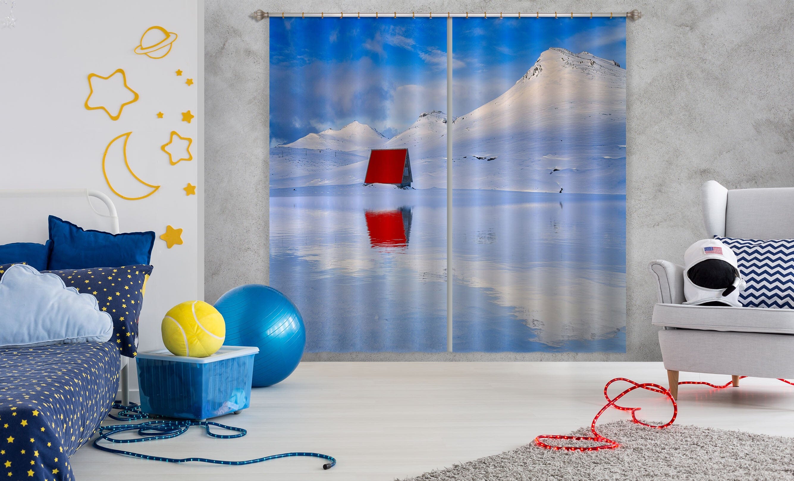 3D Red House 153 Marco Carmassi Curtain Curtains Drapes Curtains AJ Creativity Home