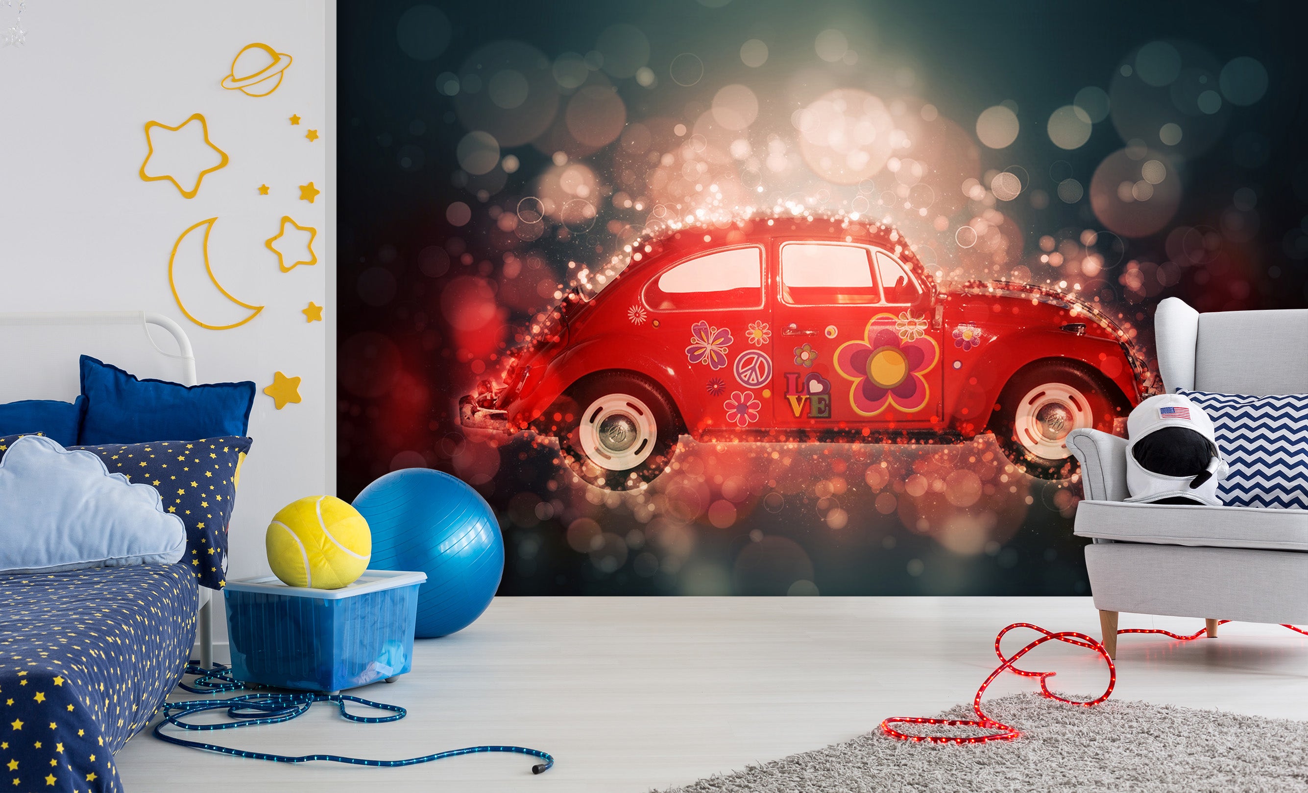 3D Car Flower Pattern 229 Vehicle Wall Murals
