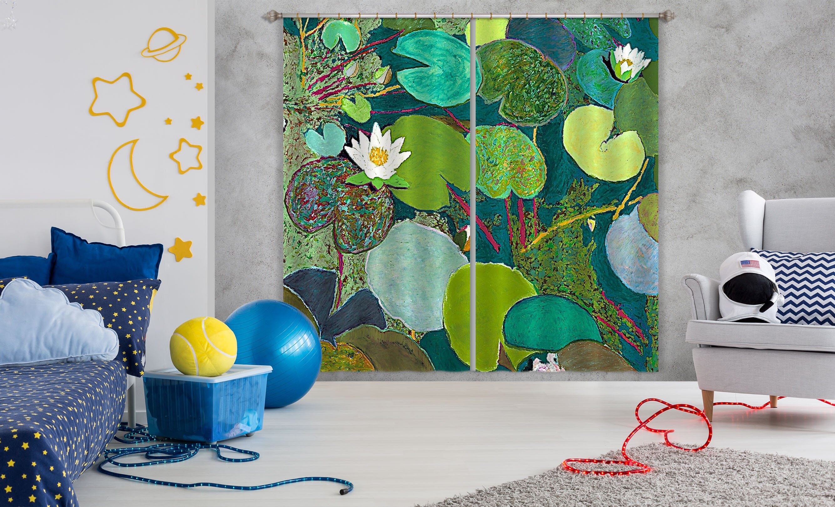 3D Lotus Pond 227 Allan P. Friedlander Curtain Curtains Drapes Curtains AJ Creativity Home