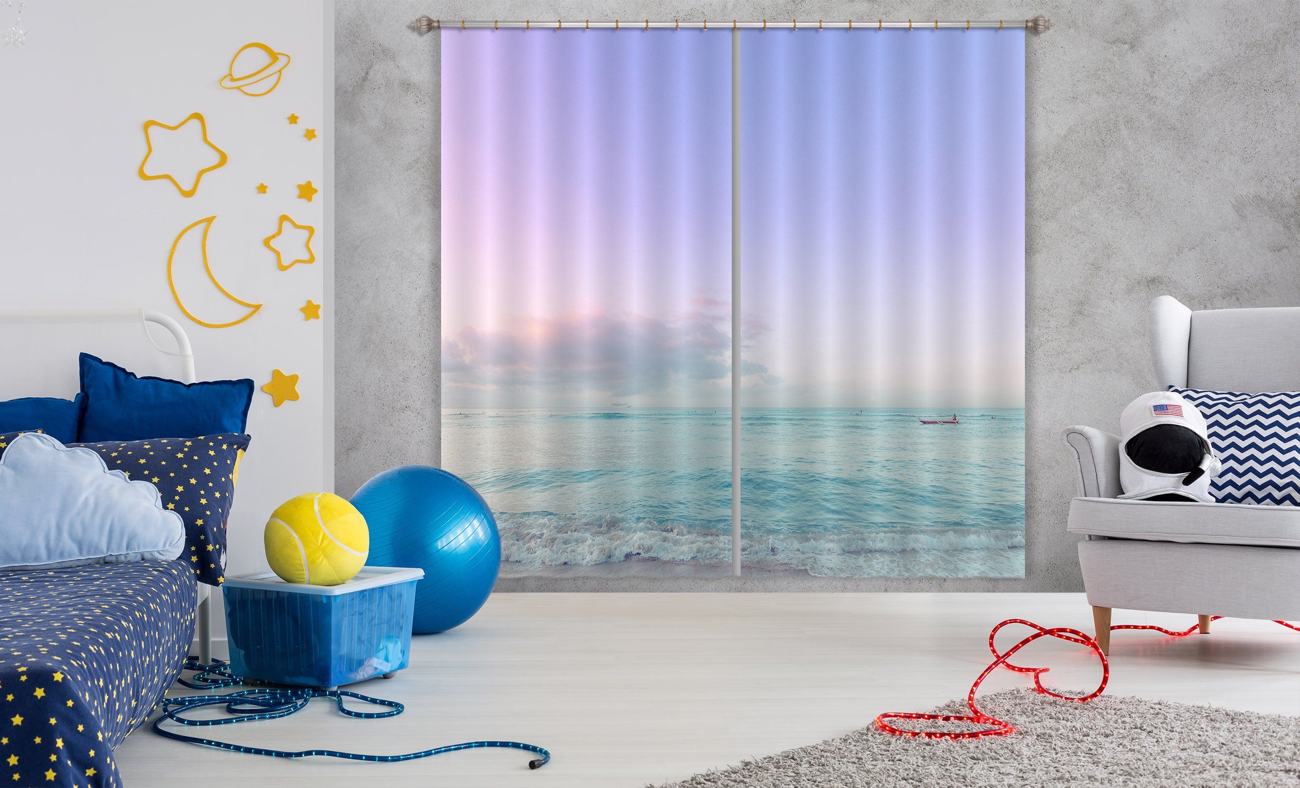3D Beautiful Sky 053 Noirblanc777 Curtain Curtains Drapes Curtains AJ Creativity Home