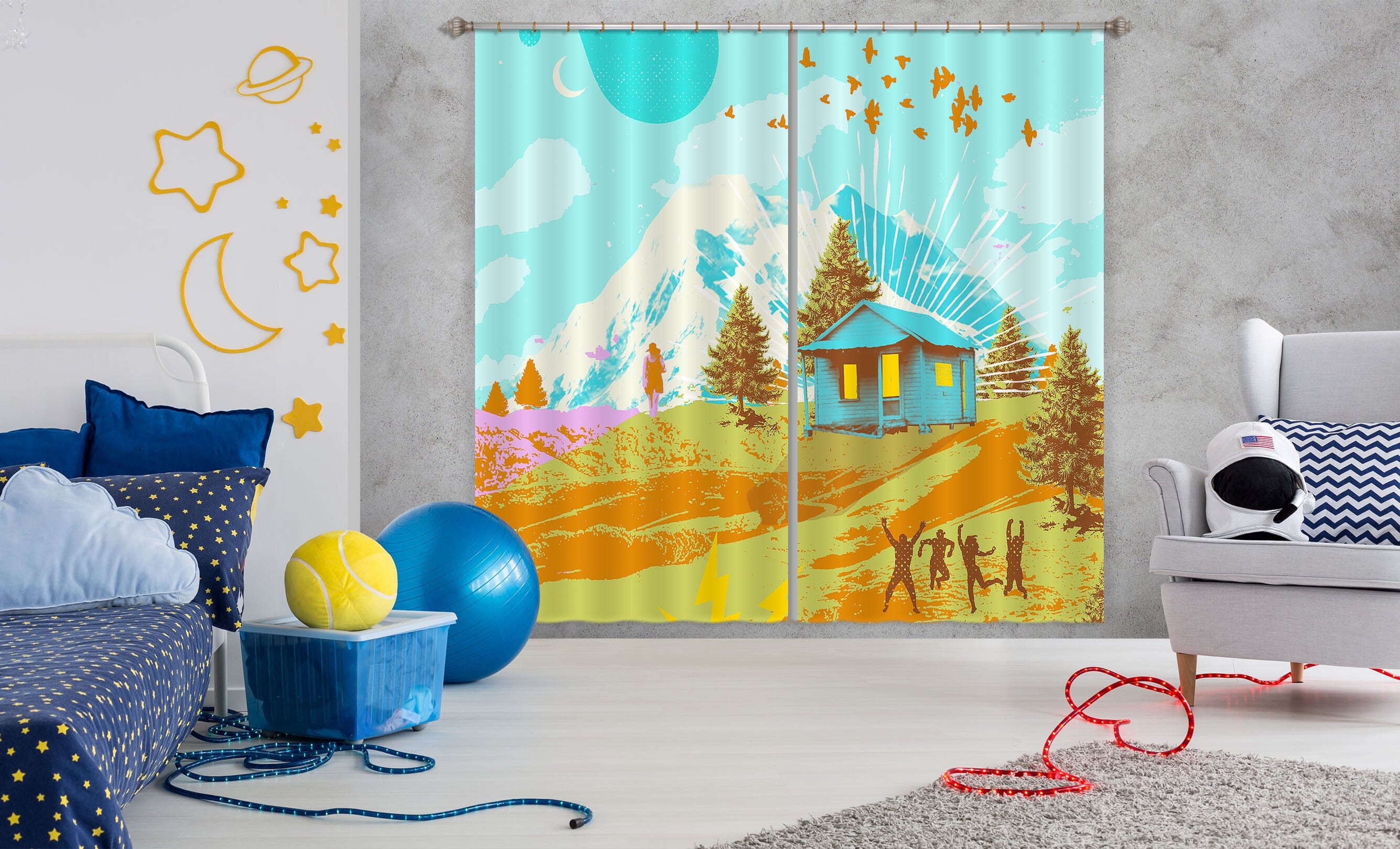 3D Snow Mountain 037 Showdeer Curtain Curtains Drapes Curtains AJ Creativity Home