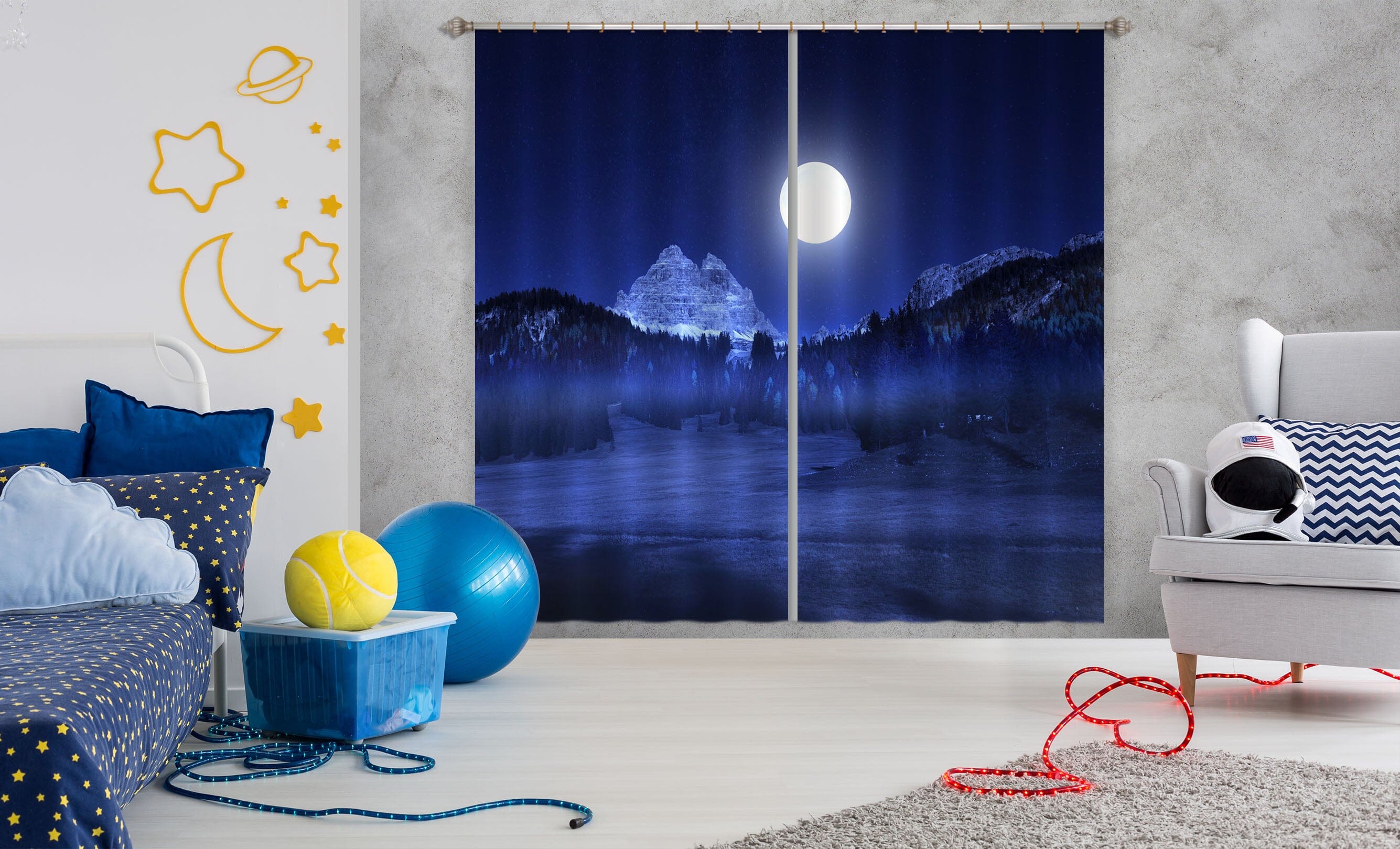 3D Moon Canyon 177 Marco Carmassi Curtain Curtains Drapes Curtains AJ Creativity Home