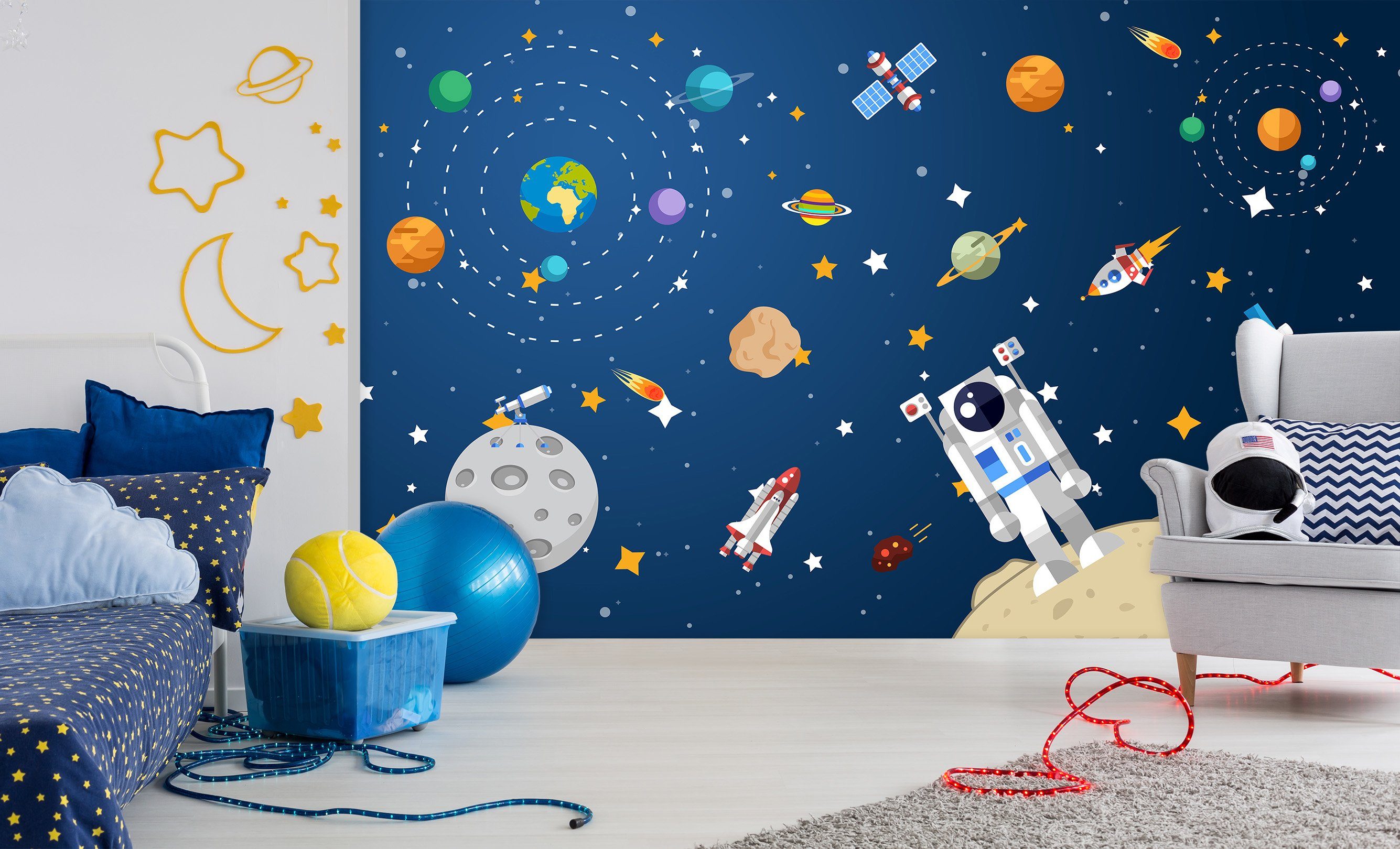3D Astronaut Planet 019 Wall Murals Wallpaper AJ Wallpaper 2