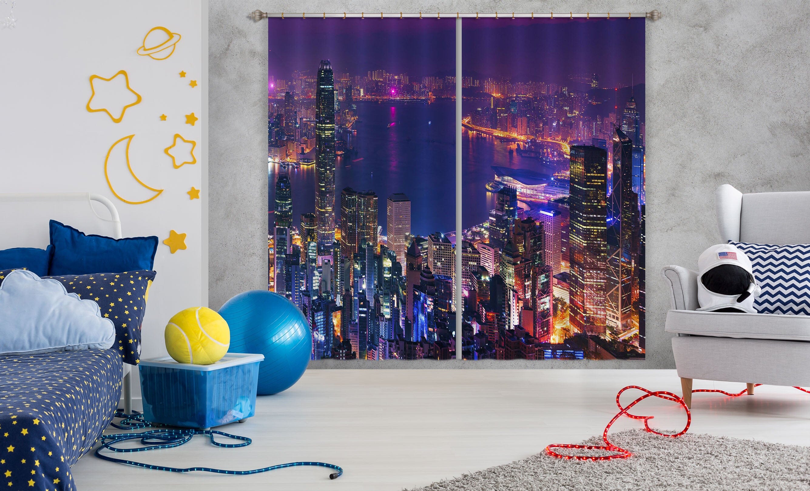 3D City Lights 180 Marco Carmassi Curtain Curtains Drapes Curtains AJ Creativity Home