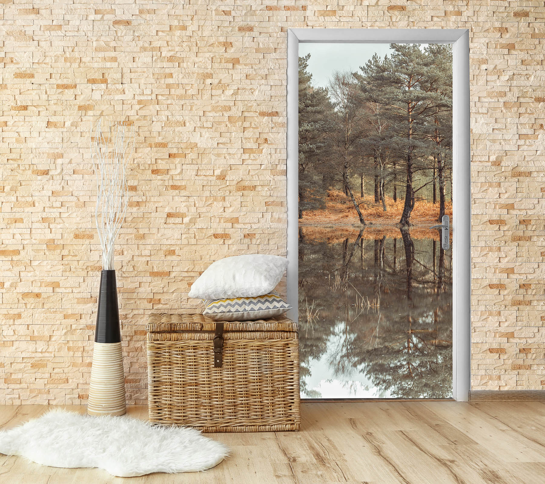 3D Clean River Water 5136 Assaf Frank Door Mural